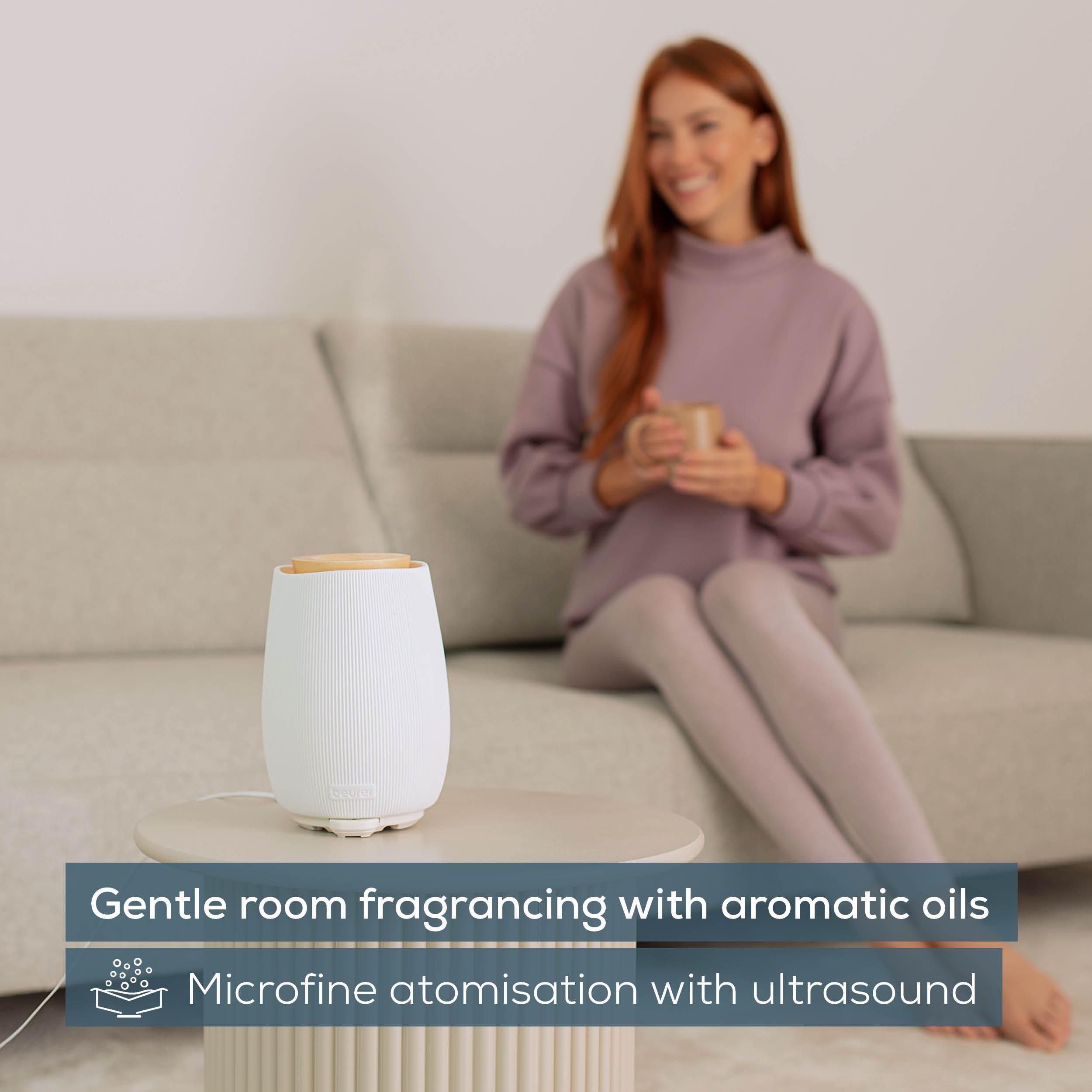 Beurer LA 45 Aroma Diffuser | Ultrasonic Mist, 9-Colour LED Lights | Aromatherapy, Essential Oils & Home Scenting | Rooms to 20m²