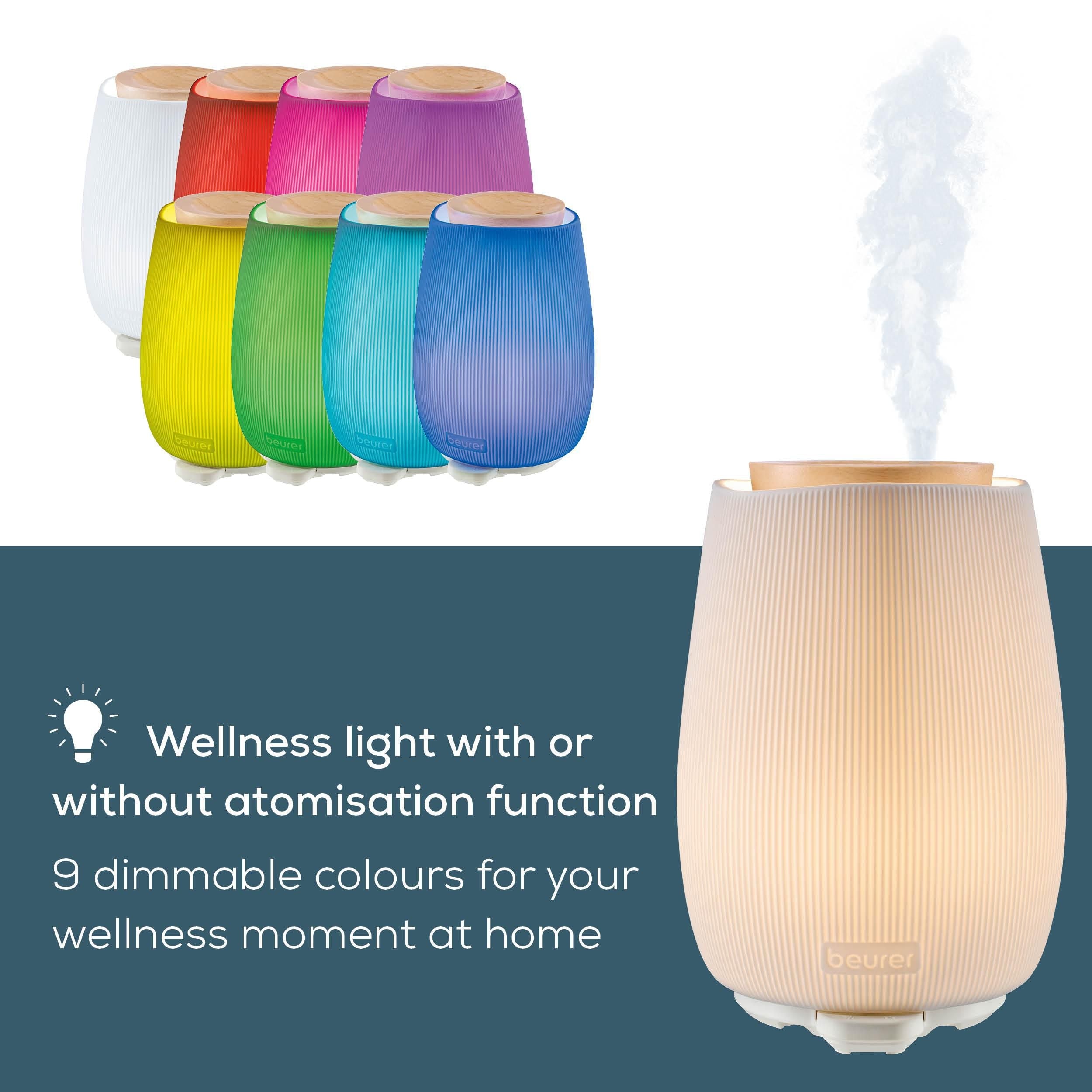 Beurer LA 45 Aroma Diffuser | Ultrasonic Mist, 9-Colour LED Lights | Aromatherapy, Essential Oils & Home Scenting | Rooms to 20m²