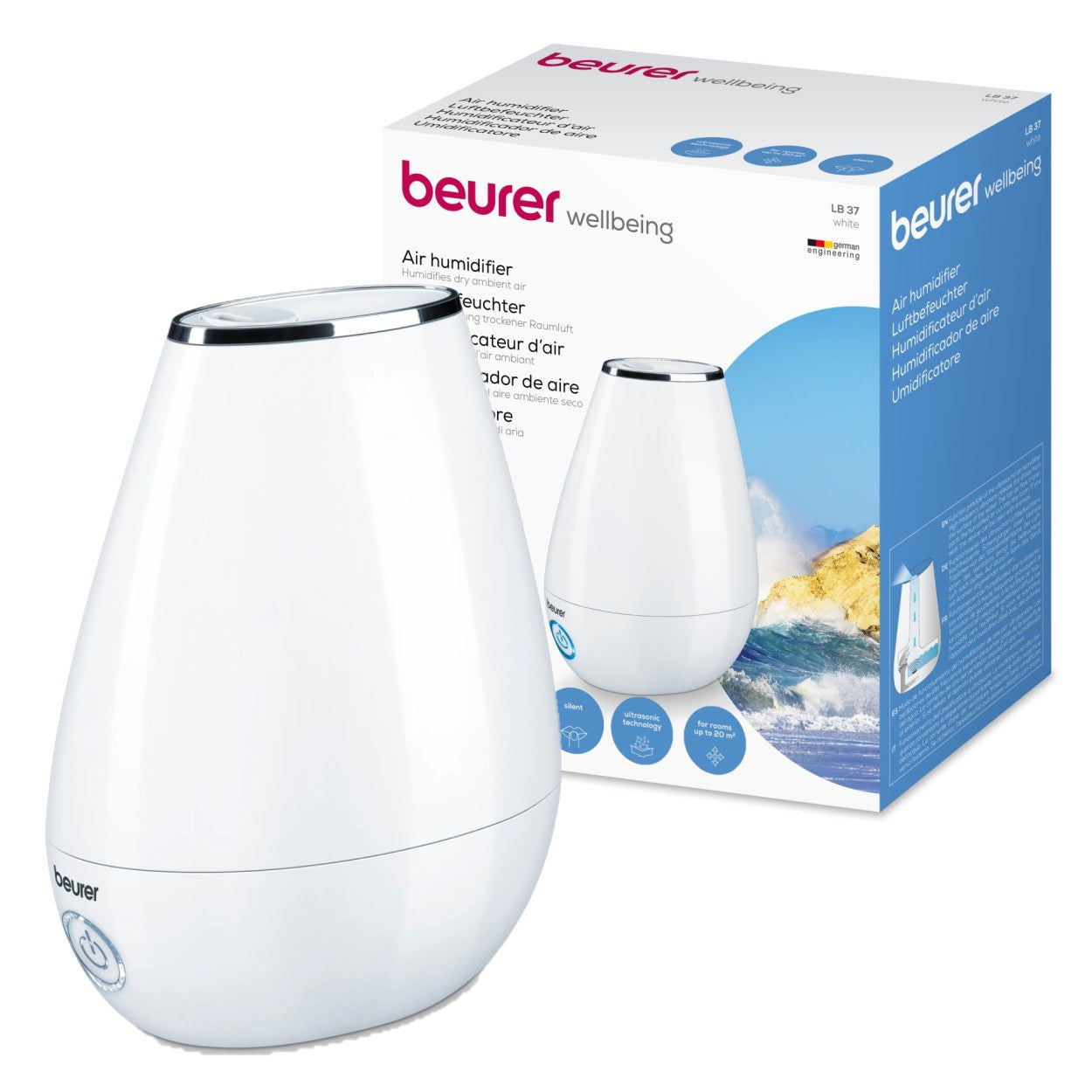 Beurer Germany LB 37 | 2-in-1 Air Humidifier & Aroma Diffuser for All Rooms Up To 20m² | White
