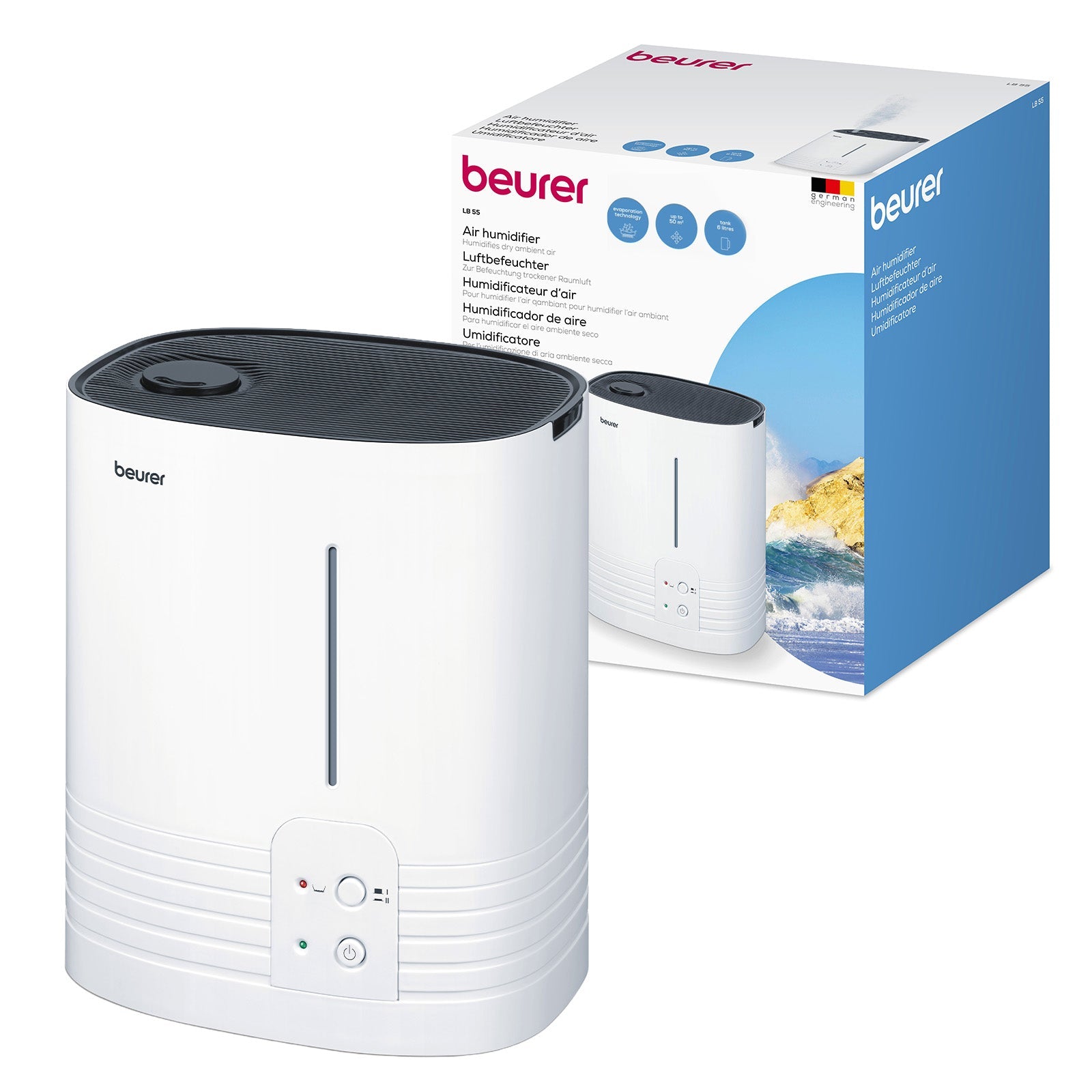 Beurer Germany 6L Air Humidifier | Hot Water Steam Tech | Rooms up to 50m2 | LB 55