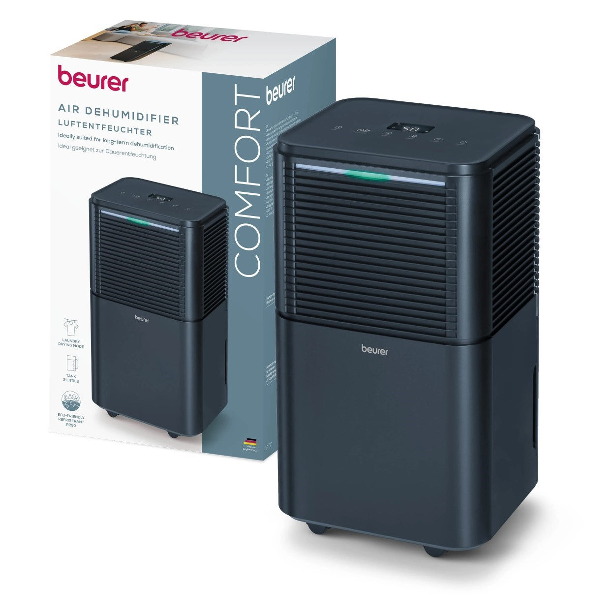 Beurer LE 150 Air Dehumidifier Removes Excess Moisture to Prevent Mould, Condensation & Musty Odours. For Rooms up to Max 30m²