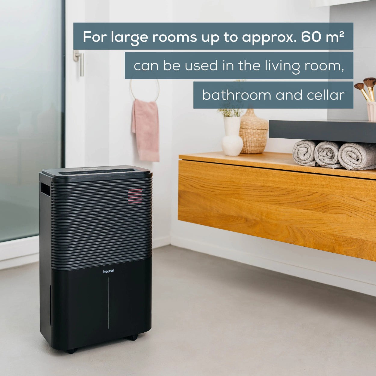 Beurer LE 250 Air Dehumidifier Removes Excess Moisture to Prevent Mould, Condensation & Musty Odours. For Rooms up to 60m²