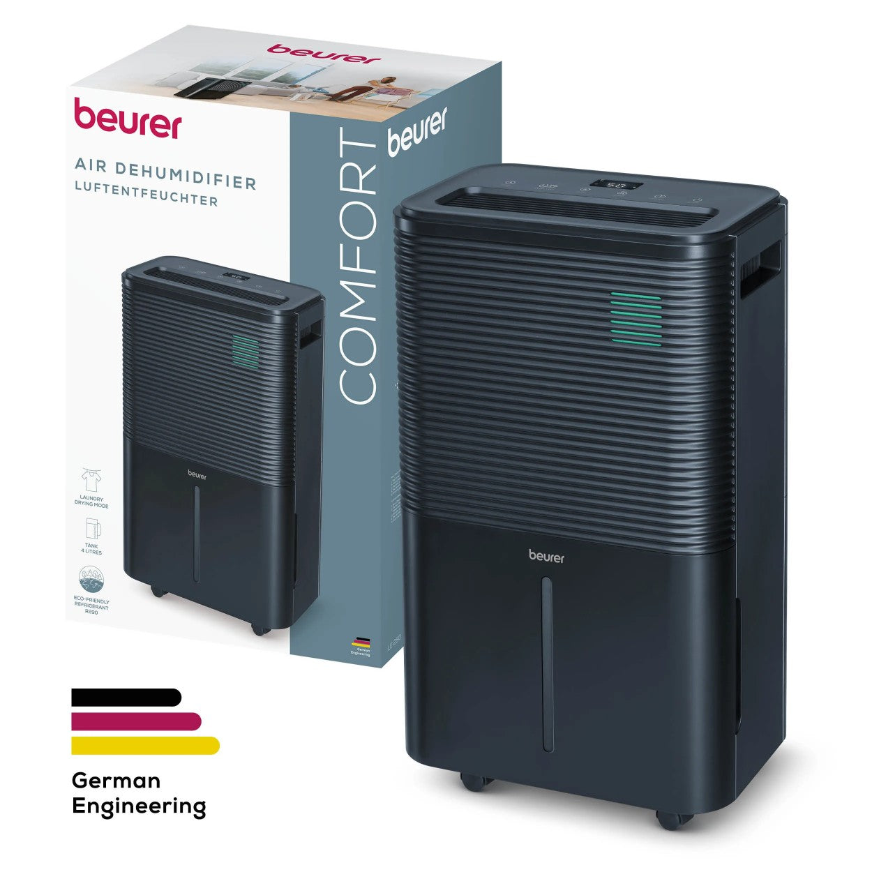 Beurer LE 250 Air Dehumidifier Removes Excess Moisture to Prevent Mould, Condensation & Musty Odours. For Rooms up to 60m²