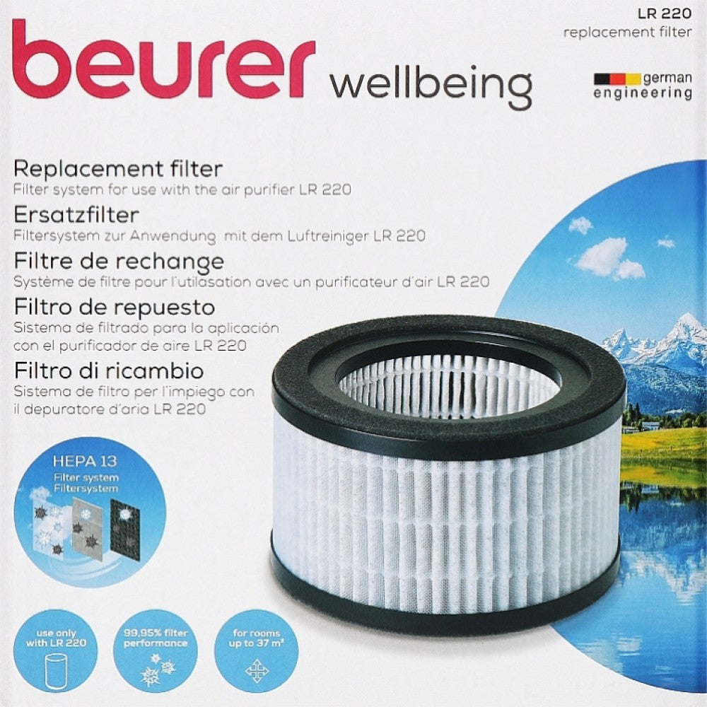 Beurer LR 220 Replacement Filter: 3-Layered HEPA 13 Filter for LR 220 Air Purifier