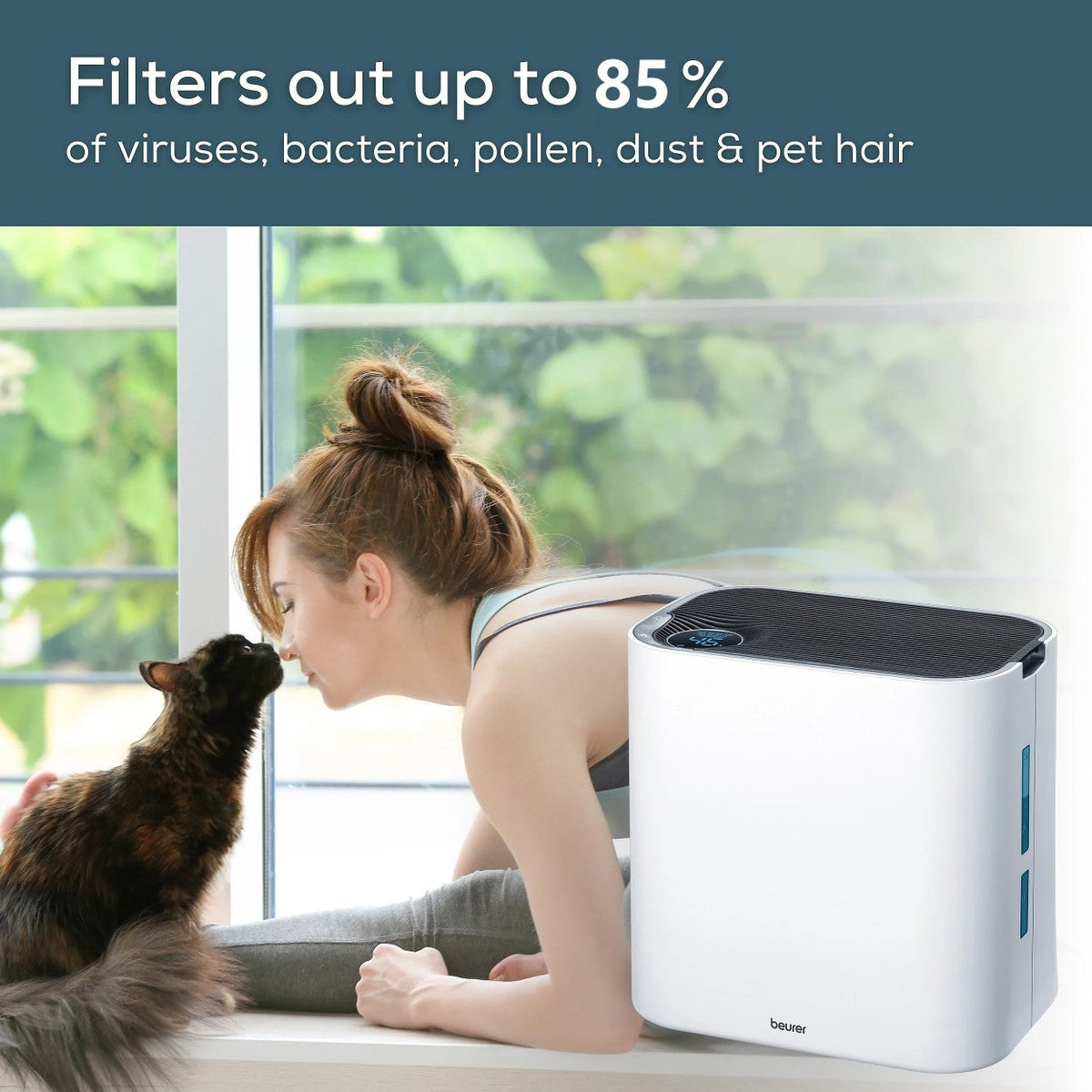 Beurer LR 330 2-in-1 Air Purifier & Humidifier | Filter Allergens, Dust, Pollen, Pet Hair & More | For Rooms Up To 35m²