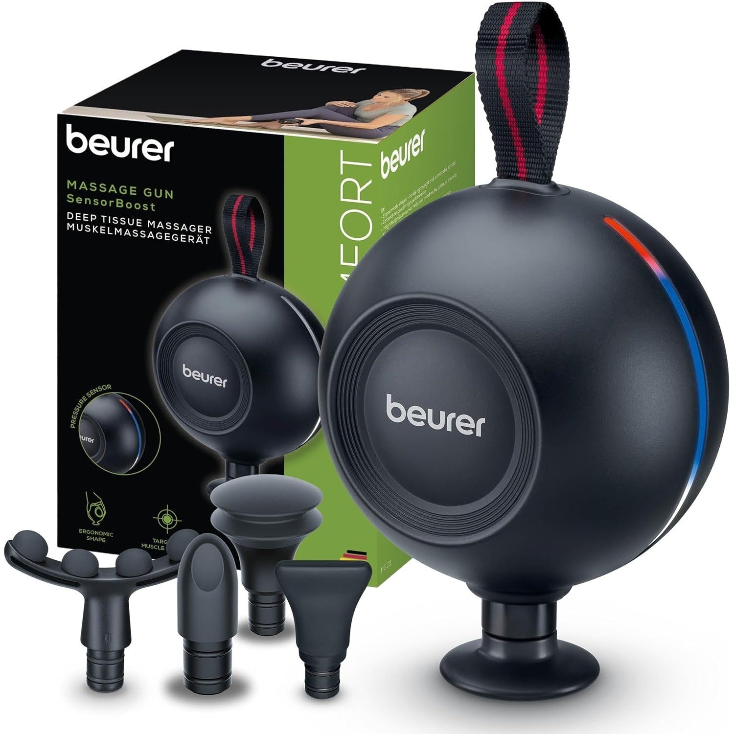 Beurer MG 101 Massage Gun: Portable, Compact, Powerful Trigger-Point Deep Tissue Muscle Massage