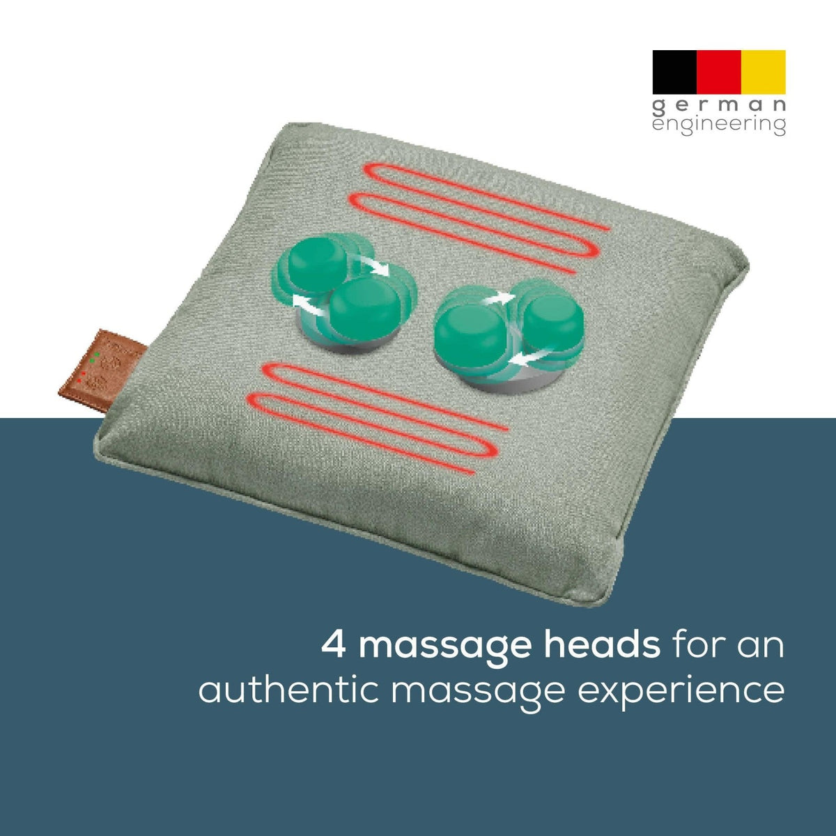 Beurer Germany Massage Cushion | Shiatsu Massage | Rechargeable | Optional Heat | MG 139 Mint