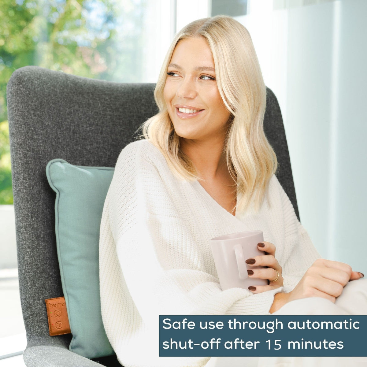 Beurer Germany Massage Cushion | Shiatsu Massage | Rechargeable | Optional Heat | MG 139 Mint