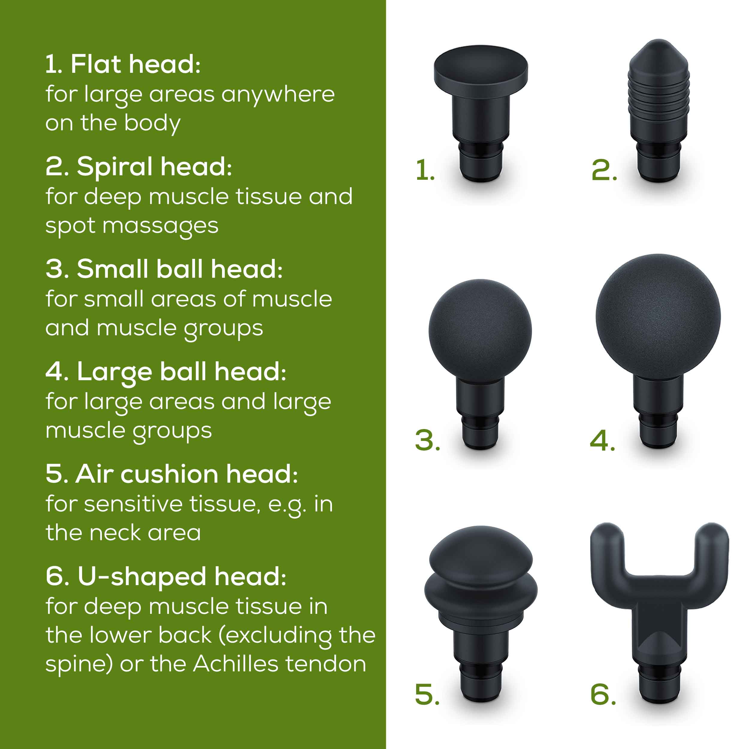 Beurer MG 180 Rechargeable Massage Gun with 6 Attachments: Targeted Deep-Tissue Muscle Massager