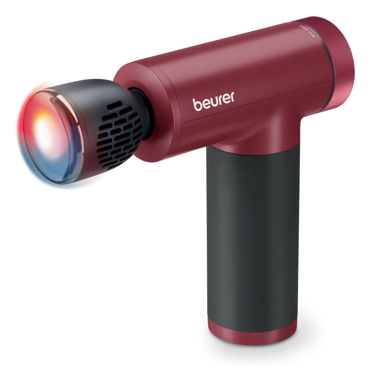 Beurer MG 195 LE25 Massage Gun | Hot & Cold Trigger Point Massage | 7 Attachments | 9 Modes | USB Rechargeable