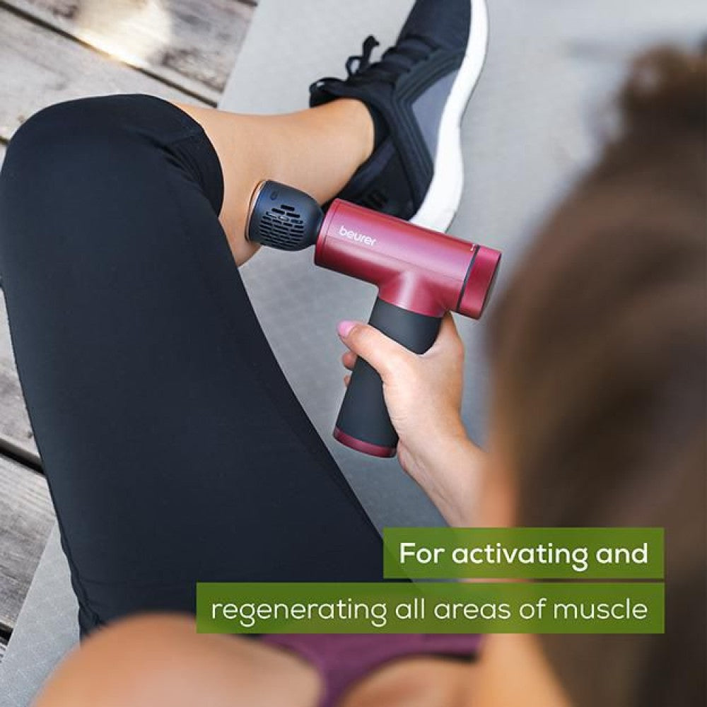 Beurer MG 195 LE25 Massage Gun | Hot & Cold Trigger Point Massage | 7 Attachments | 9 Modes | USB Rechargeable