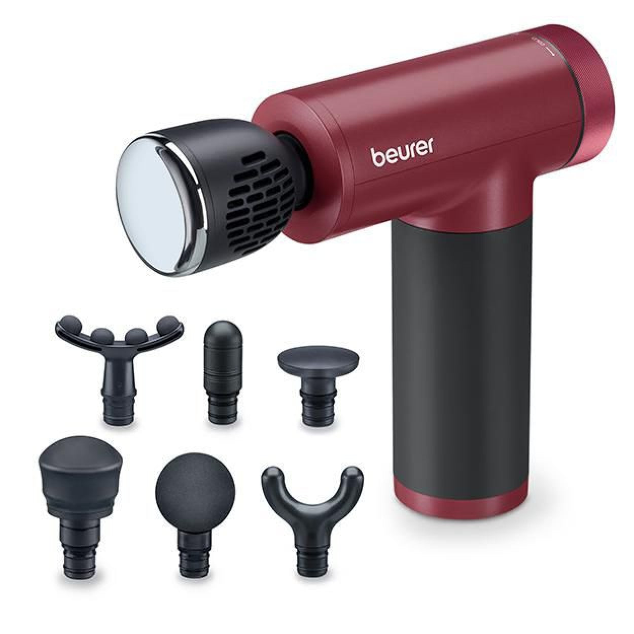 Beurer MG 195 LE25 Massage Gun | Hot & Cold Trigger Point Massage | 7 Attachments | 9 Modes | USB Rechargeable