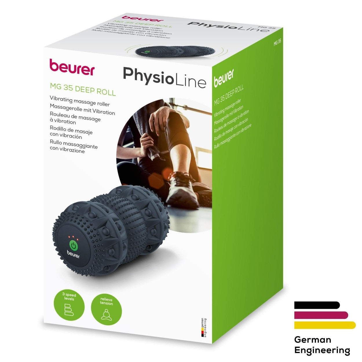 Beurer Massager MG 35 Vibrating Massage Roller | Deep Acting | USB Rechargeable | Targeted Trigger Point Massage | 3 Intensities