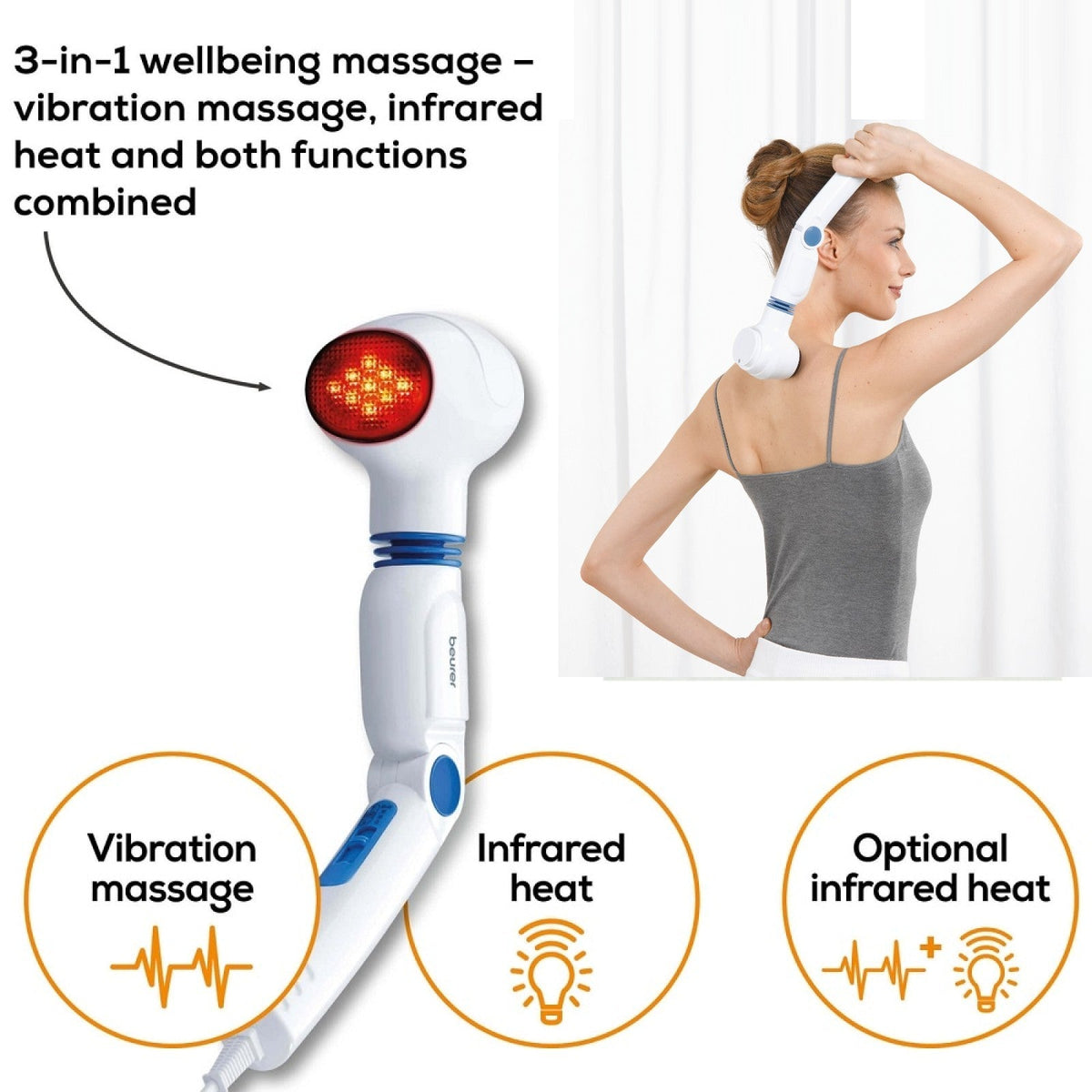 Beurer Germany MG 40 Infrared Body Massager and Heat for Muscle Pain Relief