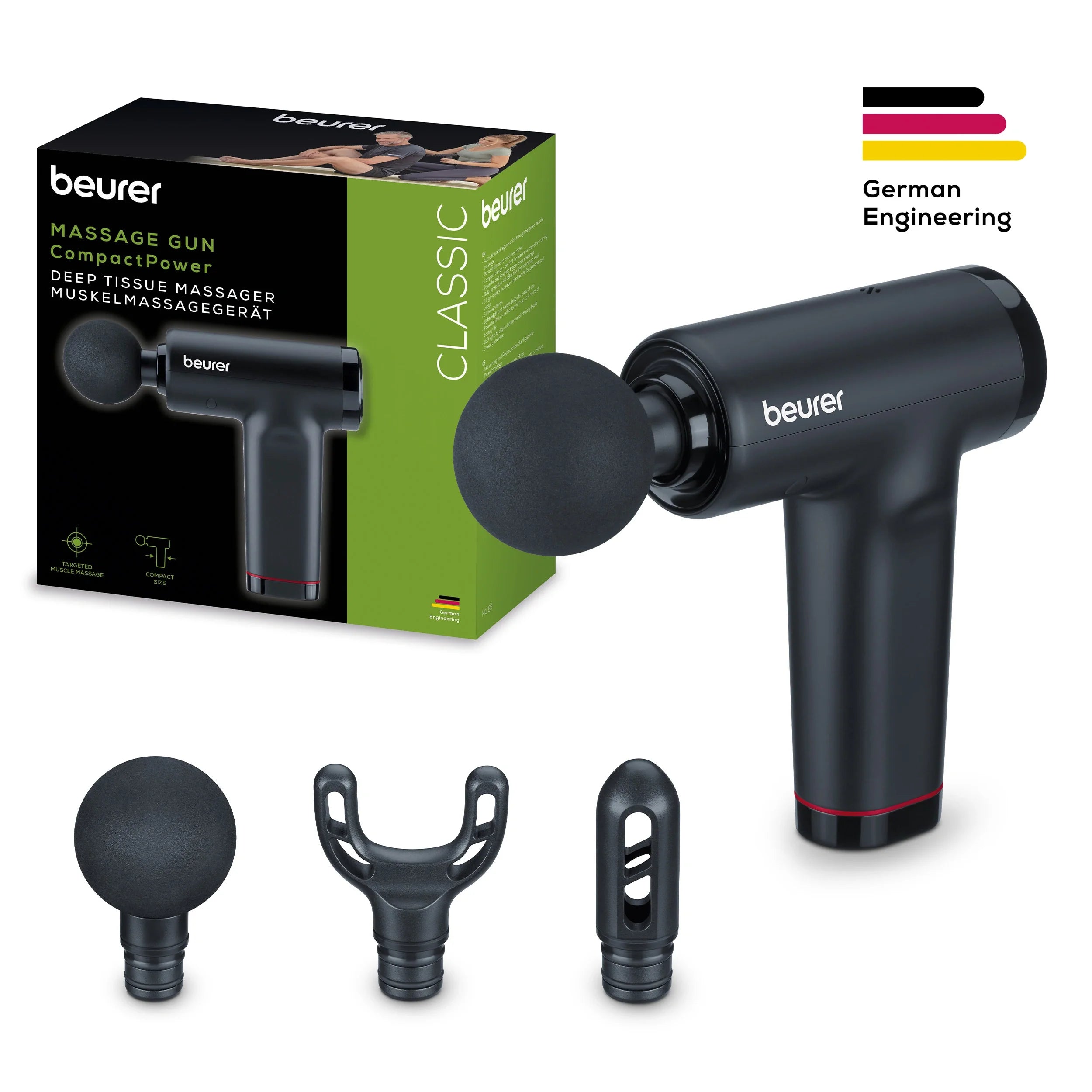 Beurer MG 89 Trigger- Point Massage Gun: Portable, Compact, Powerful, Quiet