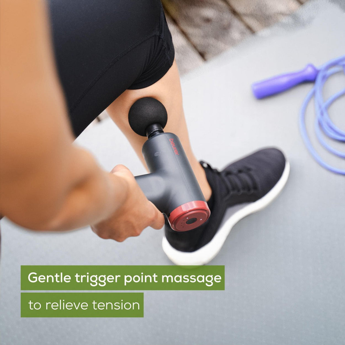 Beurer Massage Gun MG 89 LE25 Rechargeable, Compact, Powerful, Targeted Muscle Regeneration. 3 Massage Heads