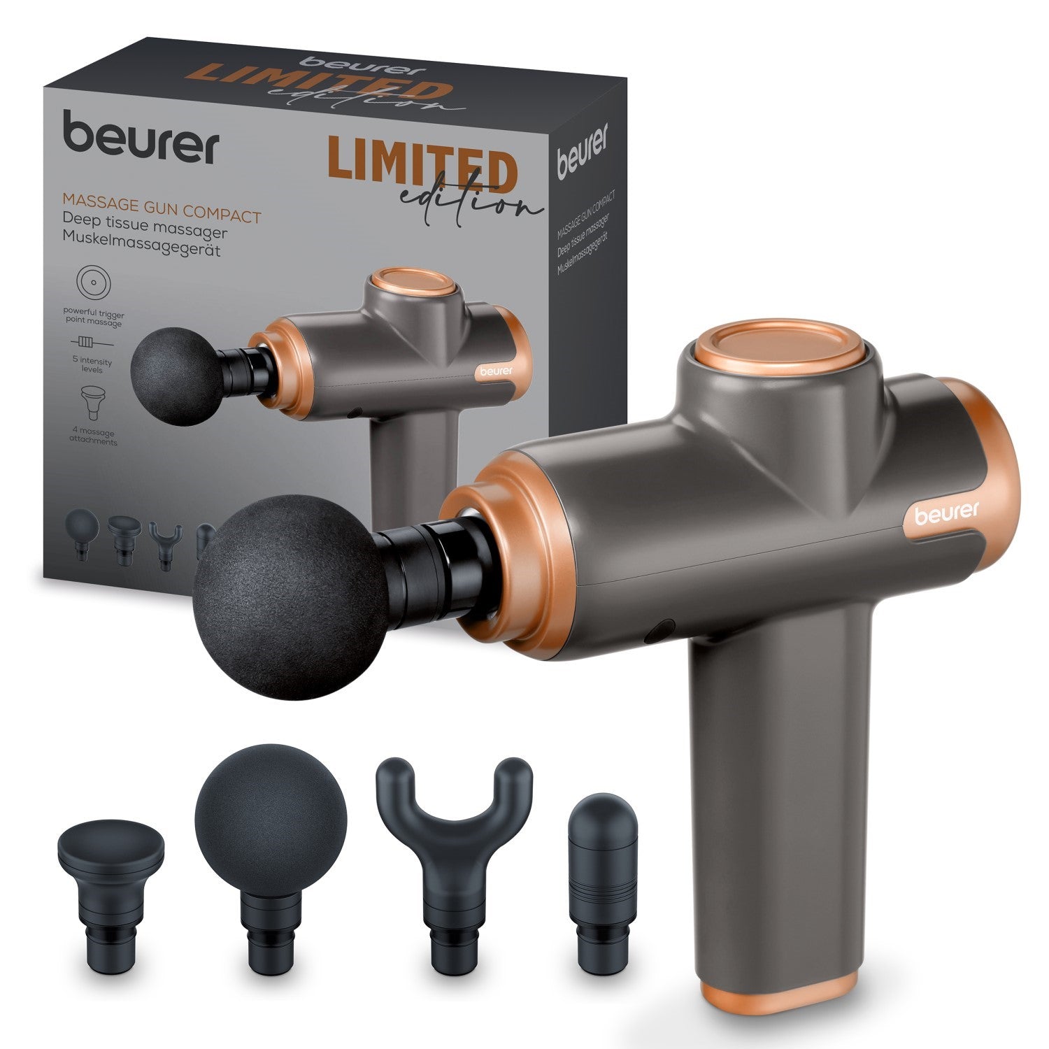 Demo - Beurer MG 99 Limited Edition Compact Deep Tissue Massage Gun - Rechargeable (Gold & Black)