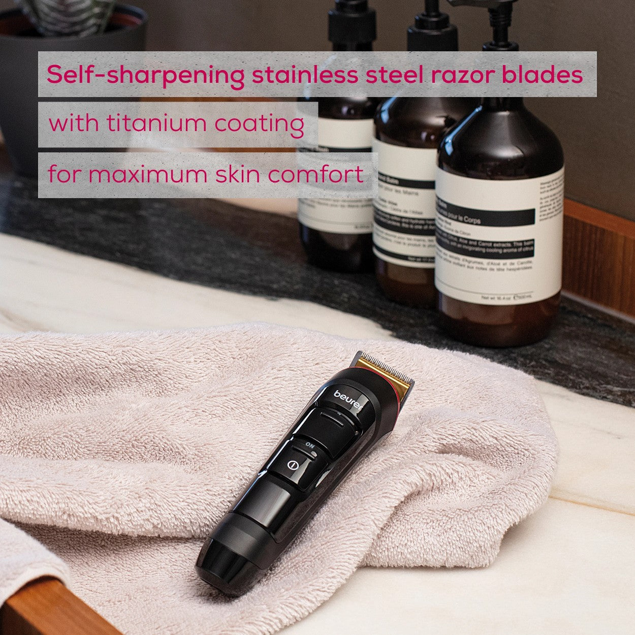 Beurer MN4X Beard Trimmer with Self-Sharpening Blade - Rechargeable