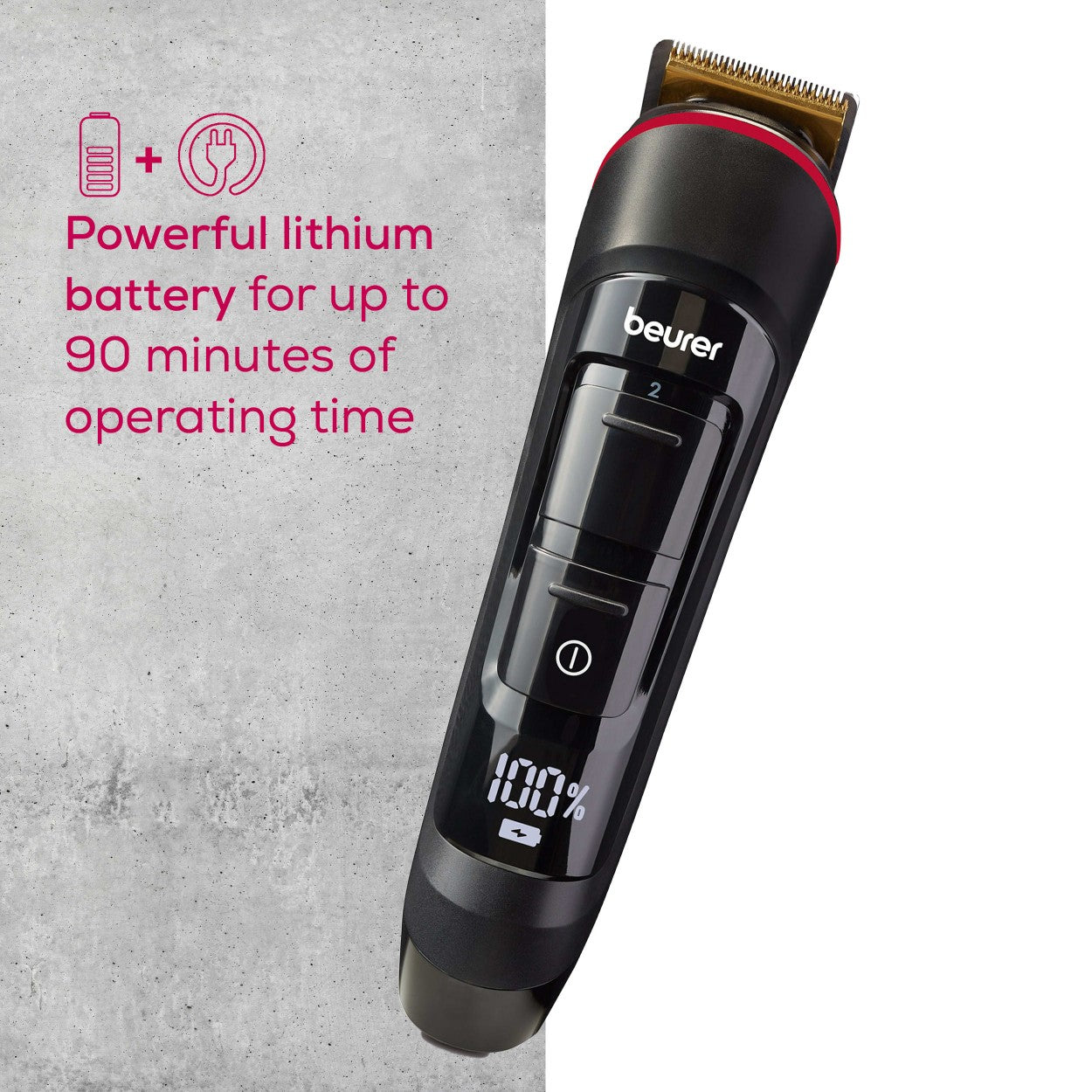Beurer MN4X Beard Trimmer with Self-Sharpening Blade - Rechargeable