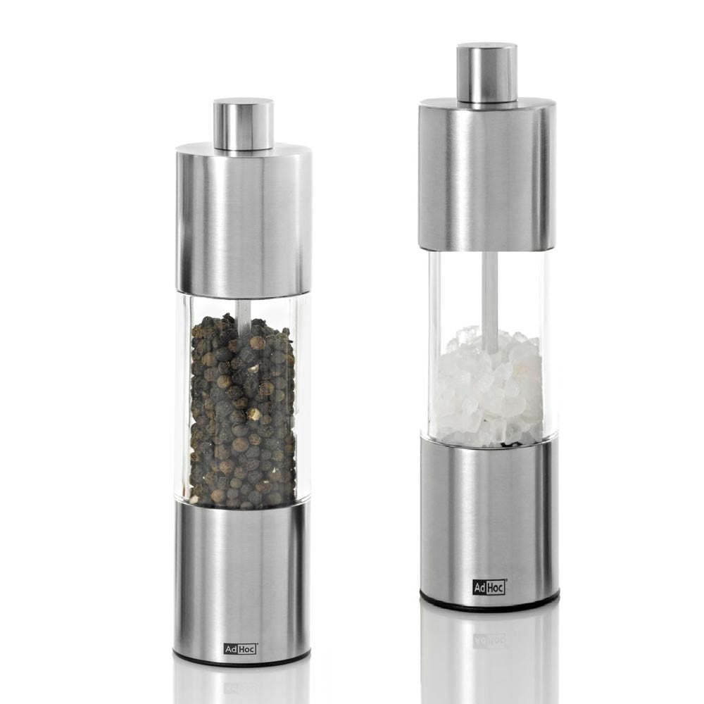 AdHoc Salt and Pepper Grinder Set: Classic Medium 4.5 x 18cm - Set of 2