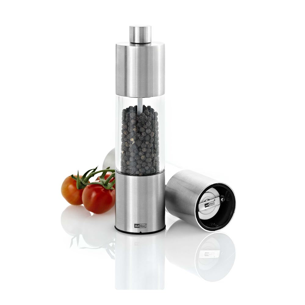 AdHoc Salt and Pepper Grinder Set: Classic Medium 4.5 x 18cm - Set of 2