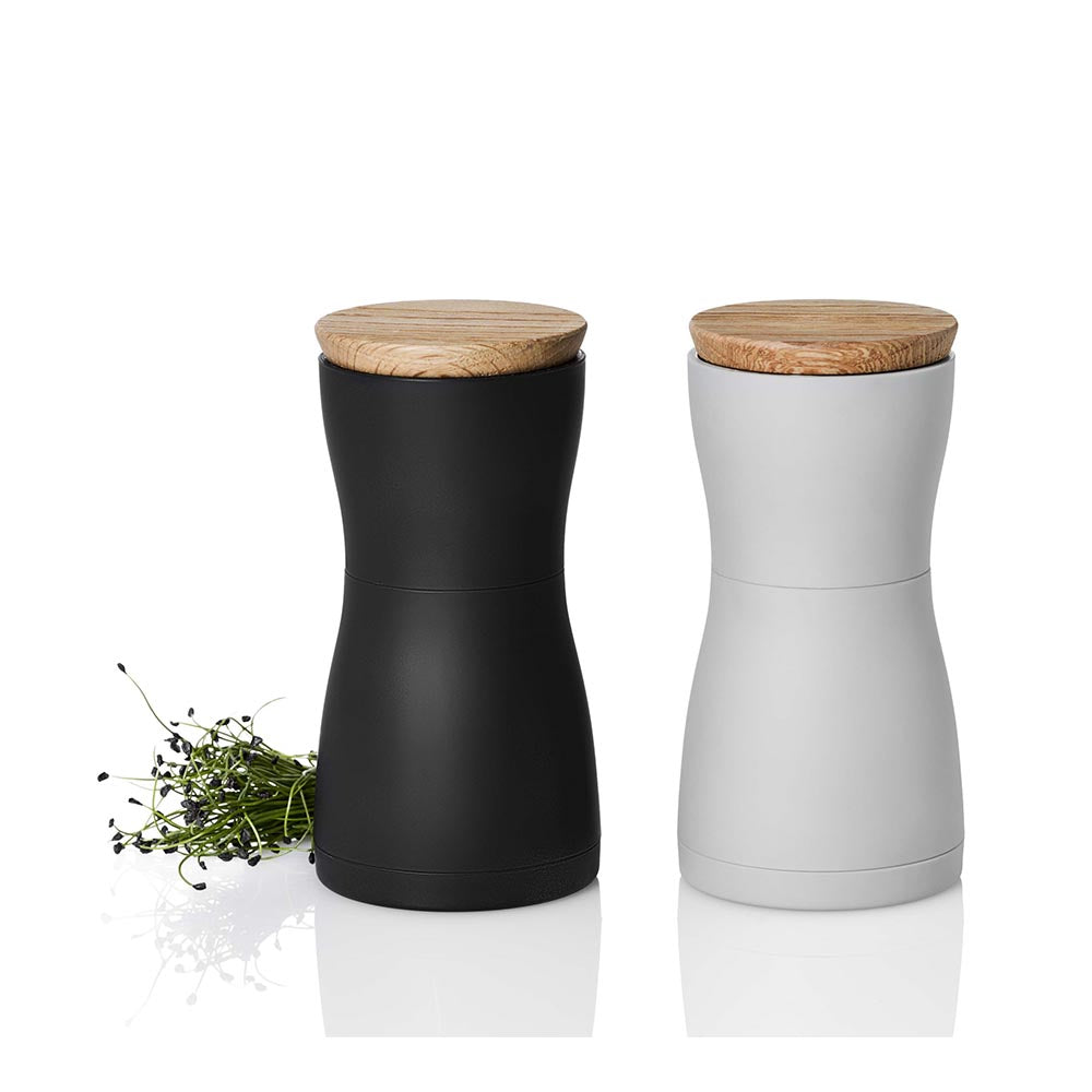 AdHoc Salt and Pepper Grinders German Brand - Twin Black & Grey 2 Piece