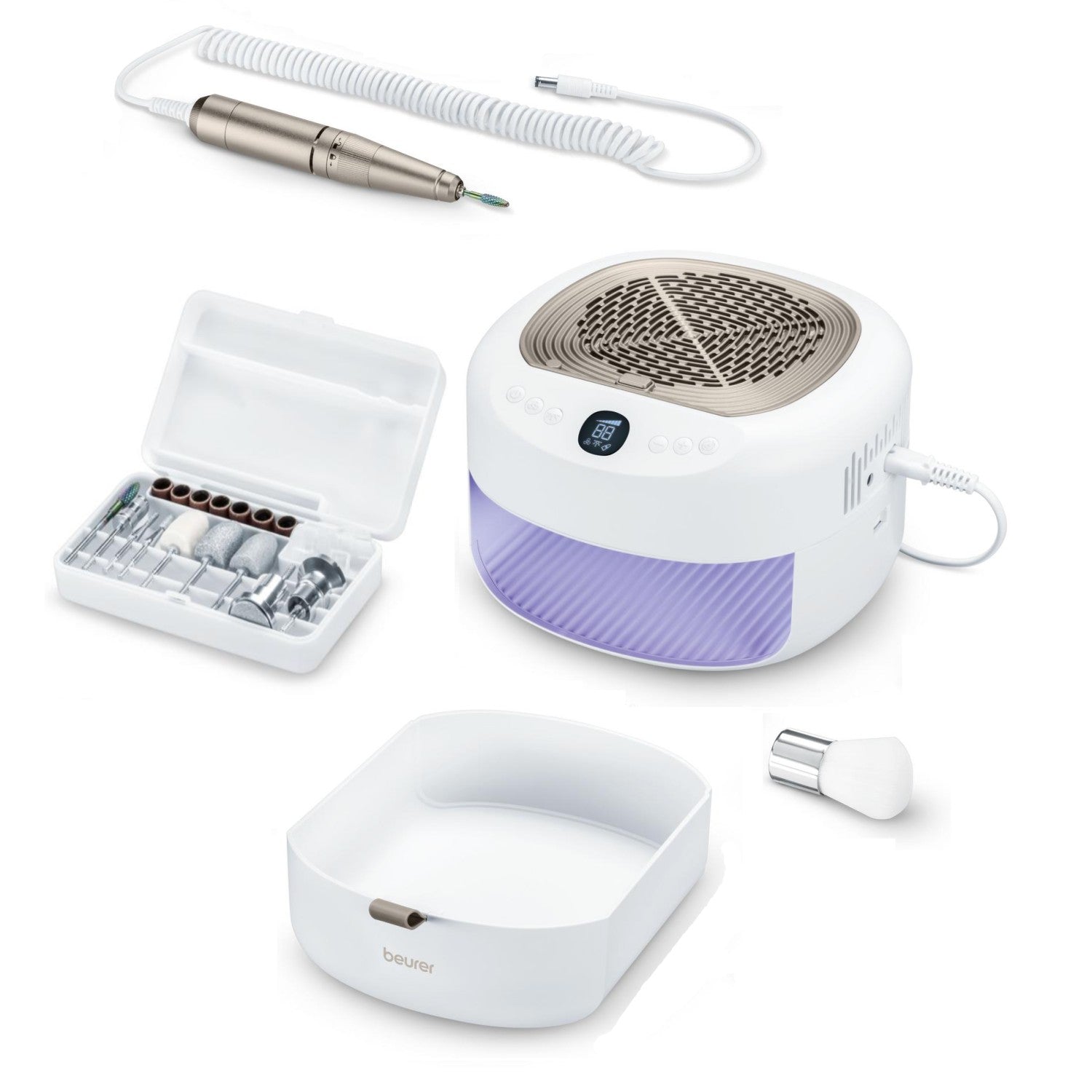 Beurer 3-in-1 Electric Manicure & Pedicure Station MP 200: Nail Tools + UV/LED Dryer + Nail Dust Extractor