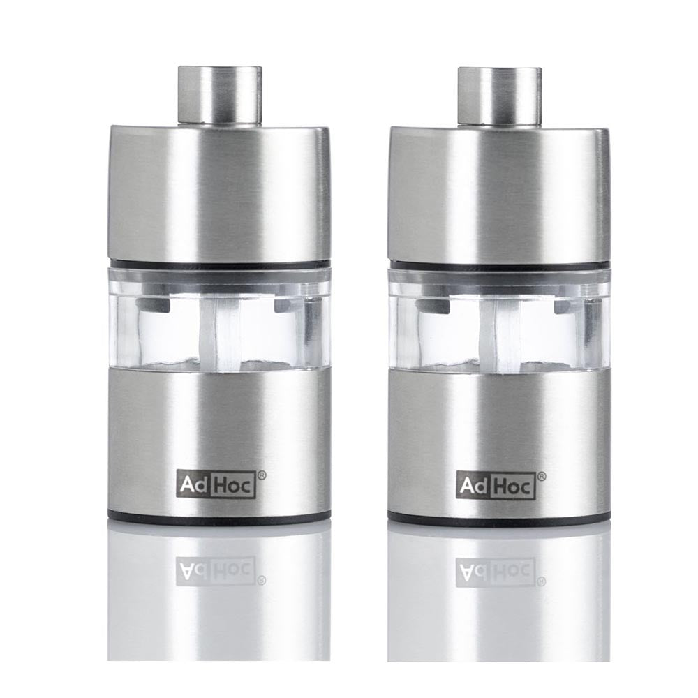 AdHoc Compact Salt and Pepper Grinders German Brand - Minimills Set of 2