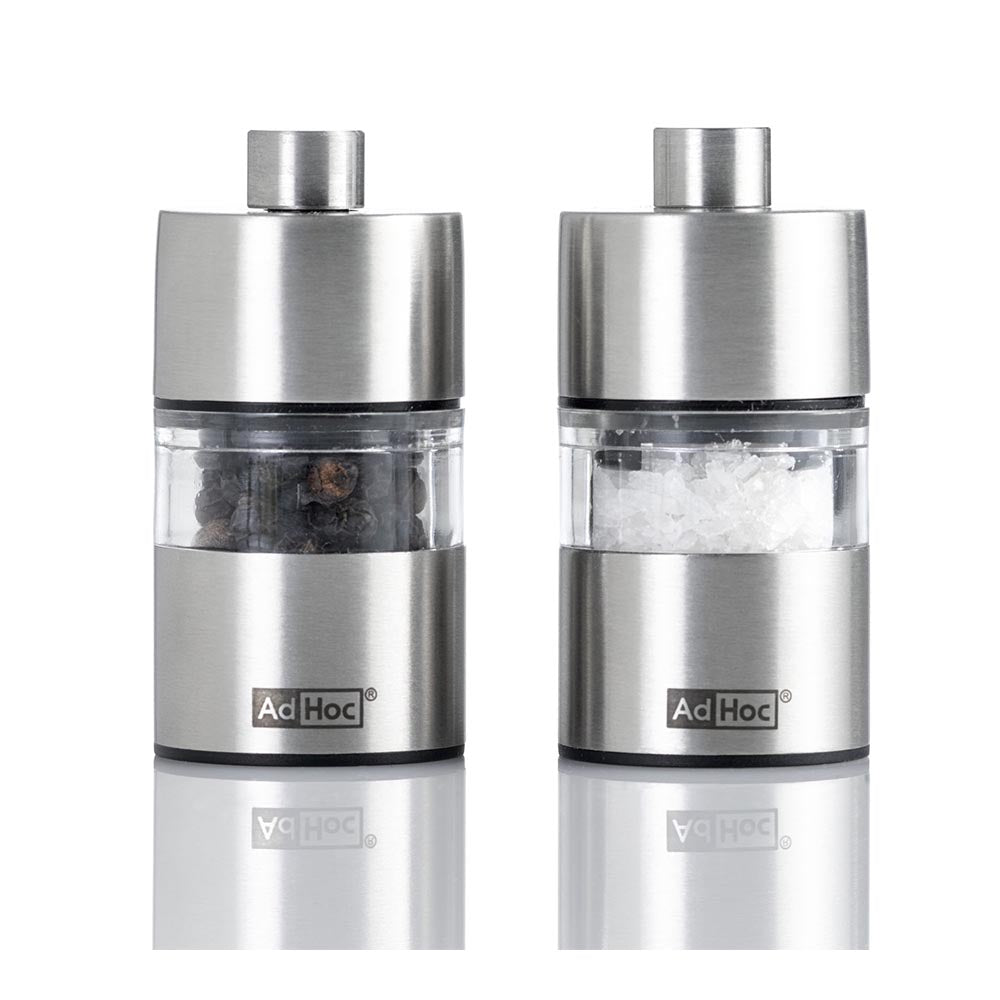 AdHoc Compact Salt and Pepper Grinders German Brand - Minimills Set of 2