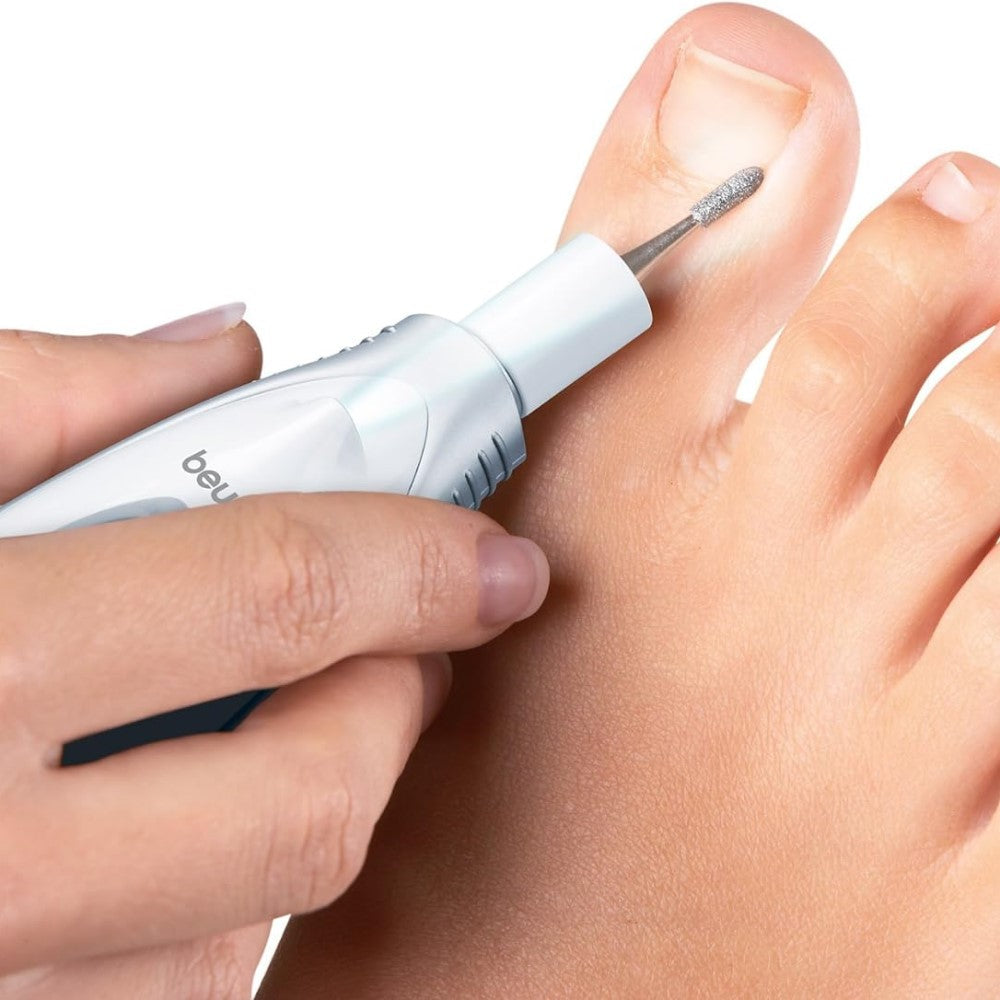 Beurer MP 41 Electric Manicure & Pedicure Nail Tool Set: 7 Attachments, 2 Speed Settings, LED Light