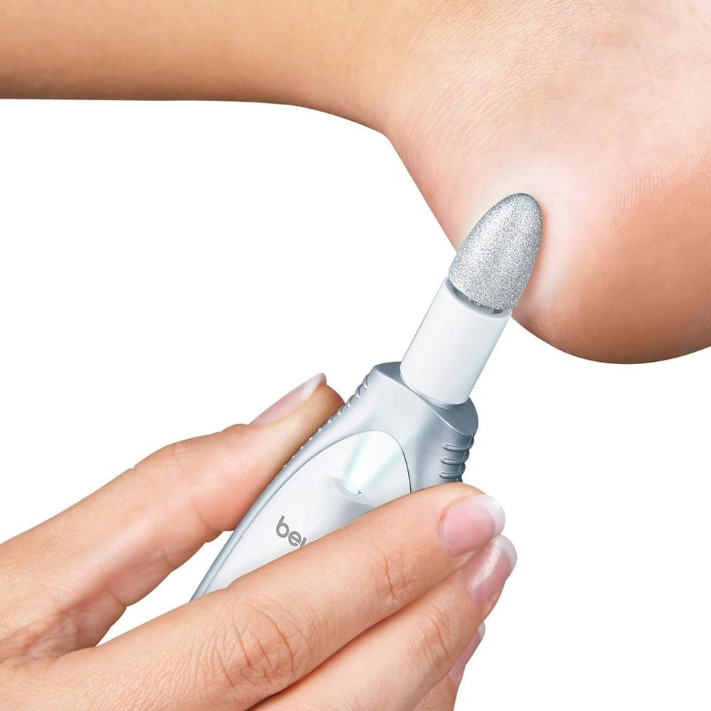 Beurer MP 41 Electric Manicure & Pedicure Nail Tool Set: 7 Attachments, 2 Speed Settings, LED Light