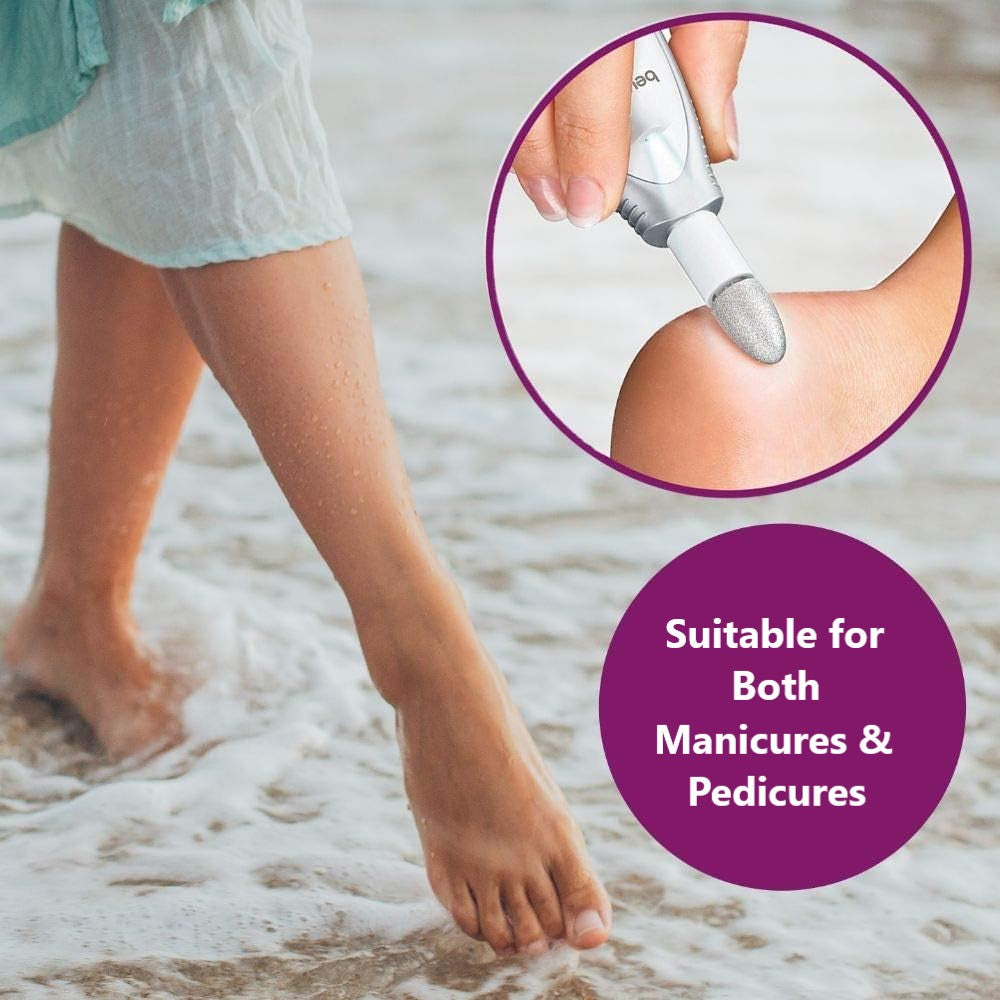 Beurer MP 41 Electric Manicure & Pedicure Nail Tool Set: 7 Attachments, 2 Speed Settings, LED Light