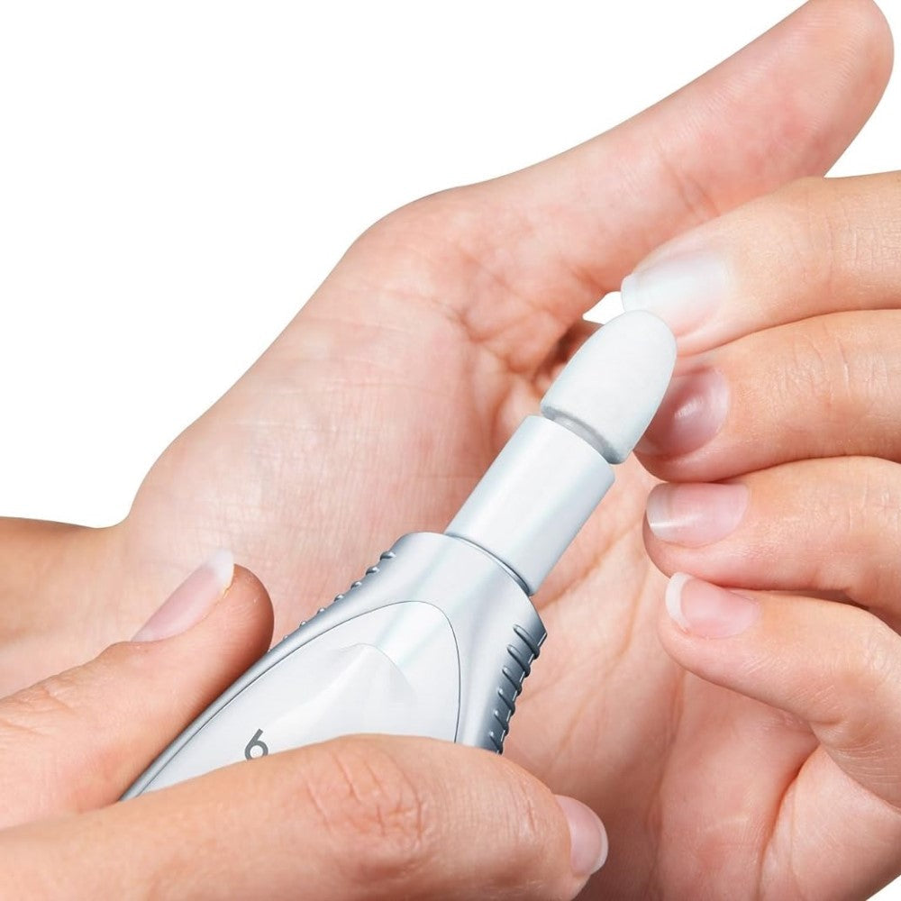 Beurer MP 41 Electric Manicure & Pedicure Nail Tool Set: 7 Attachments, 2 Speed Settings, LED Light