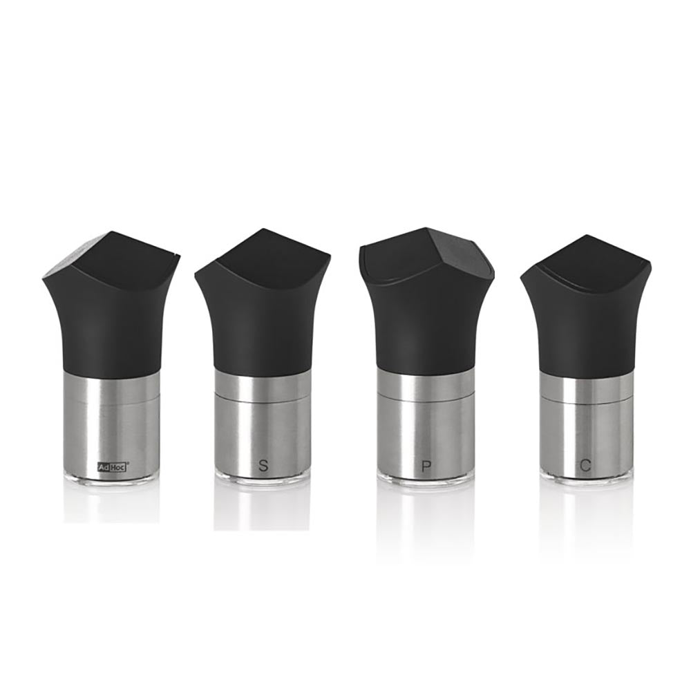 AdHoc Magnetic Salt, Pepper & Chilli Grinders - Connected 4-in-1 Mill GIANT