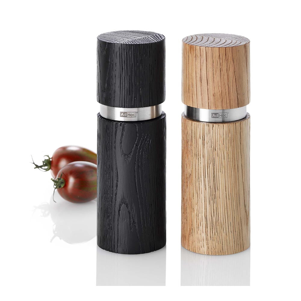 AdHoc Salt & Pepper Grinders in Wood - Textura Grande Small Set of 2