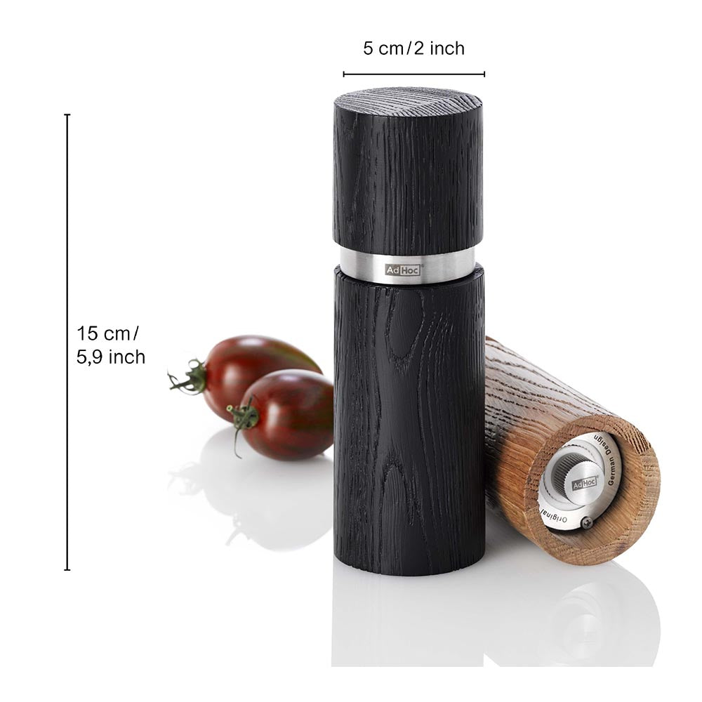 AdHoc Salt & Pepper Grinders in Wood - Textura Grande Small Set of 2