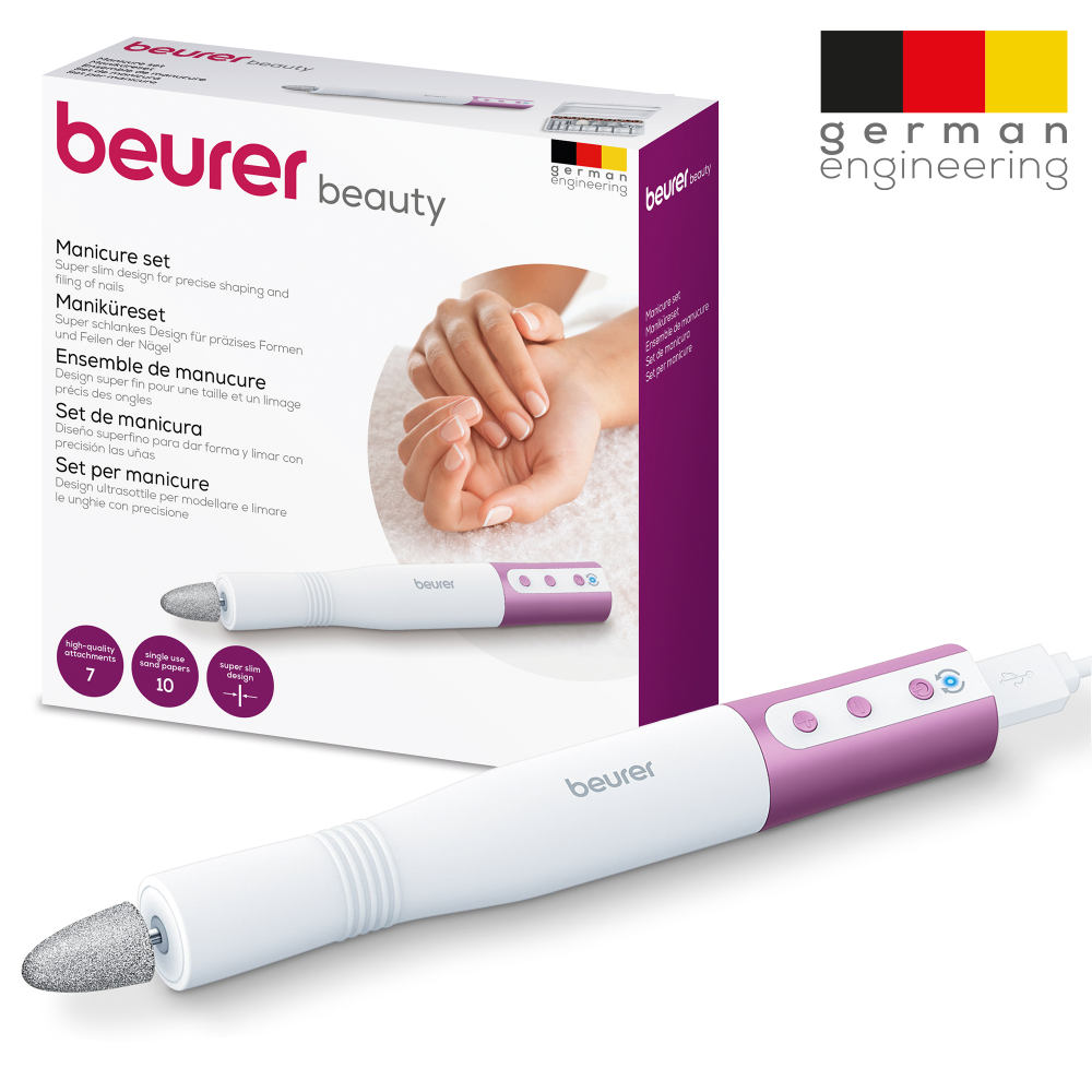 Beurer MP 52 Compact Precision Slim Manicure Set with 7 Attachments