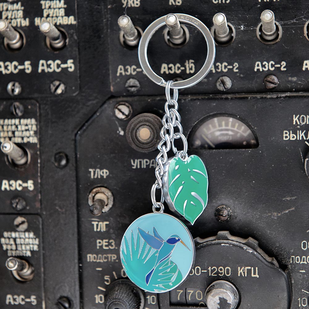 TROIKA Keyring Hummingbird and Leaf for The National Geographic Society