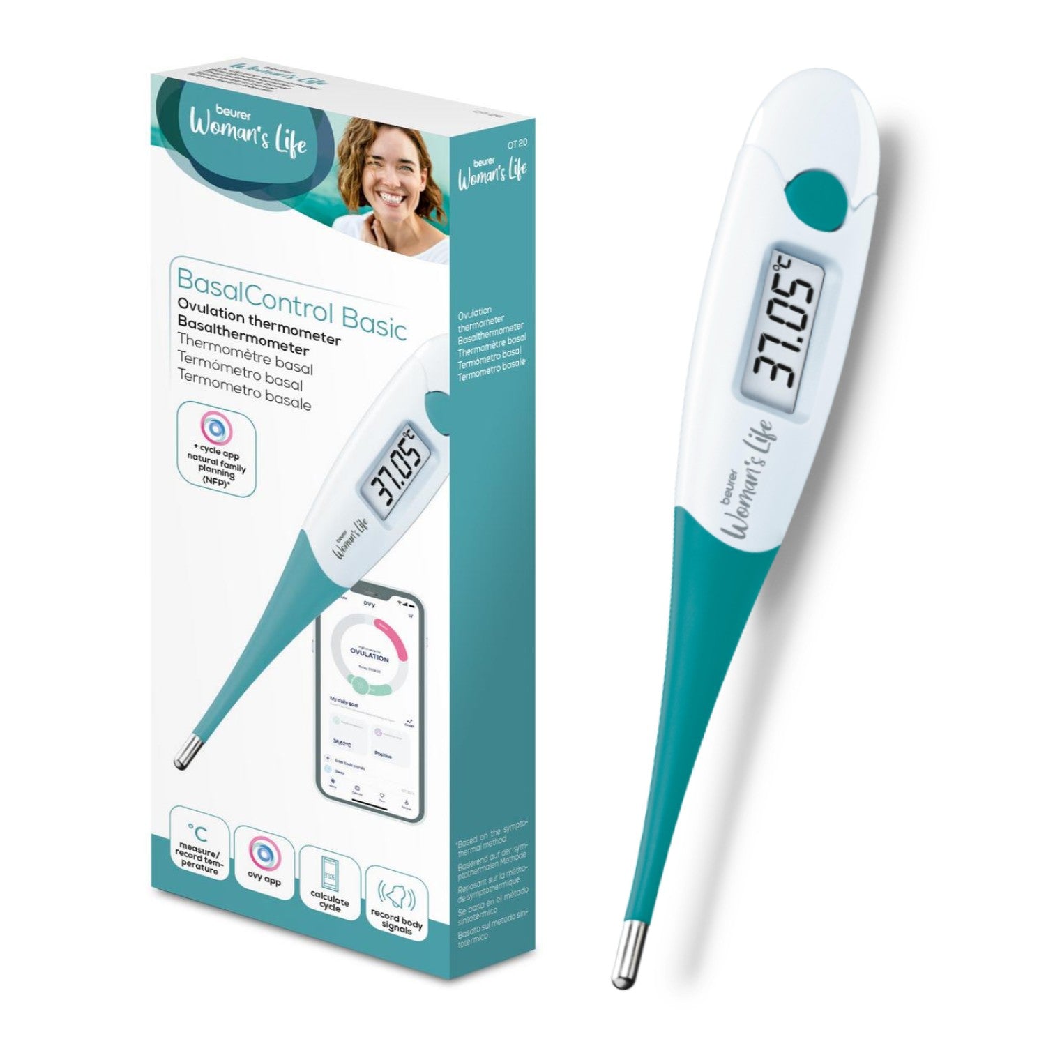 Beurer Basal Body Temperature Thermometer OT 20: Track Ovulation, Cycle, Fertile Days for Natural Family Planning