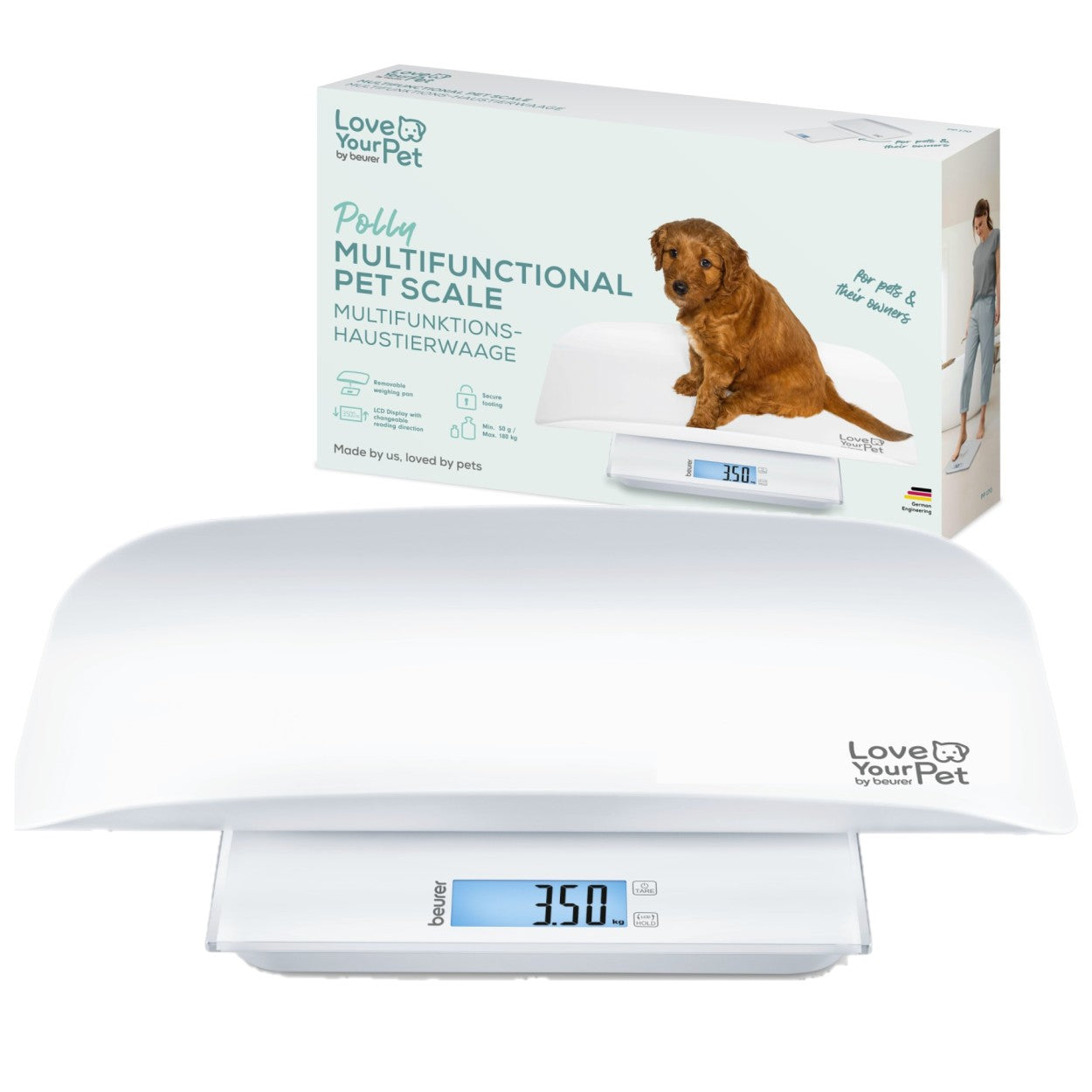 Beurer “Polly” Pet Scale | Multifunctional Digital Weighing Scale for Pets & Humans