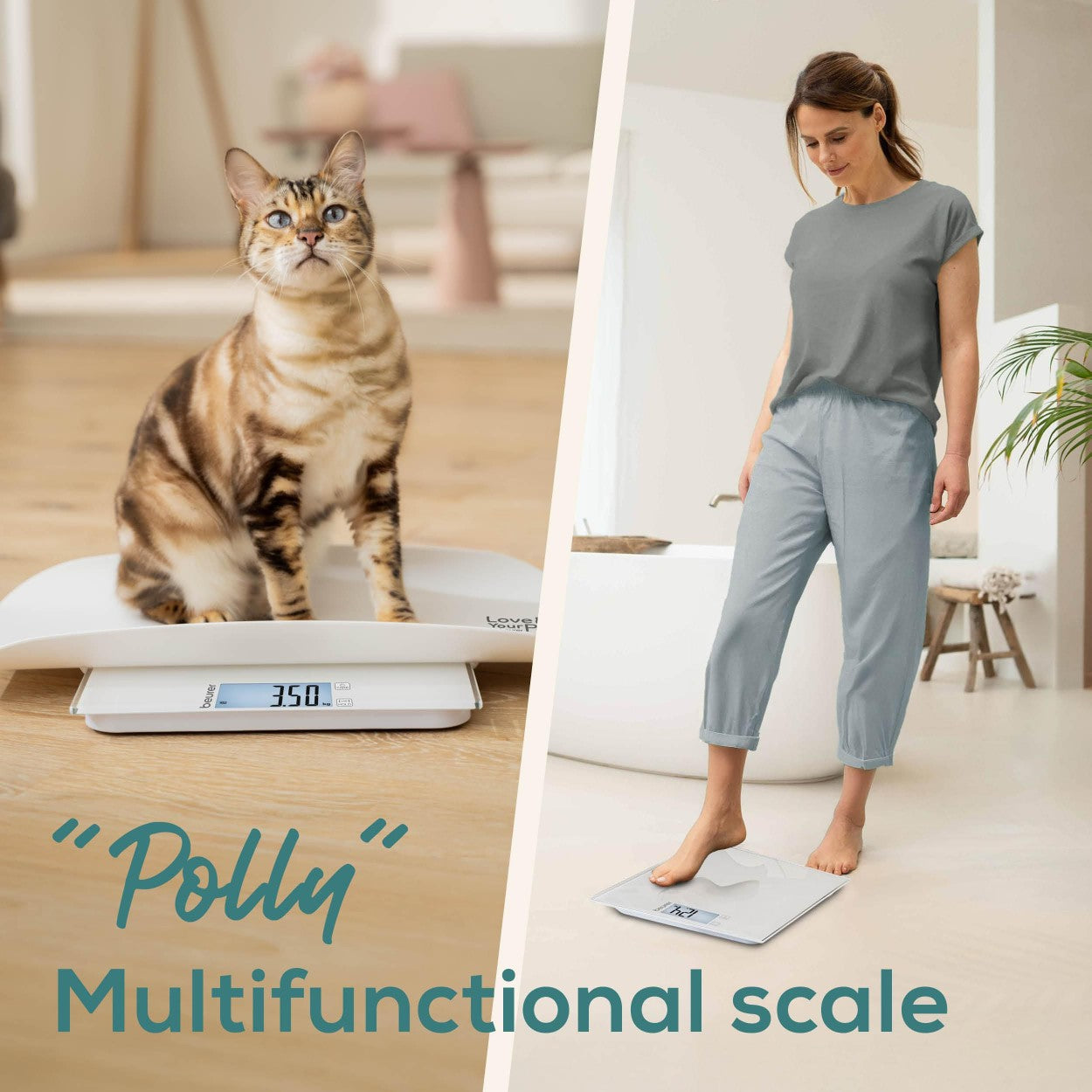 Beurer “Polly” Pet Scale | 3-in-1 Digital Weighing Scale | Pet Scale, Baby Weight Scale & Personal Bathroom Scale