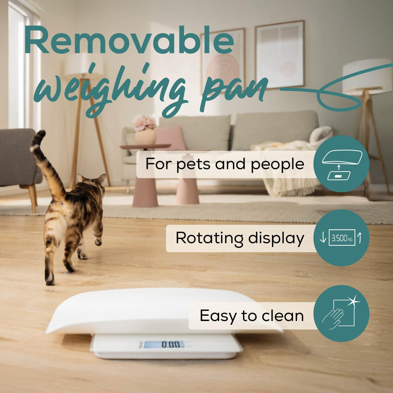 Beurer “Polly” Pet Scale | 3-in-1 Digital Weighing Scale | Pet Scale, Baby Weight Scale & Personal Bathroom Scale