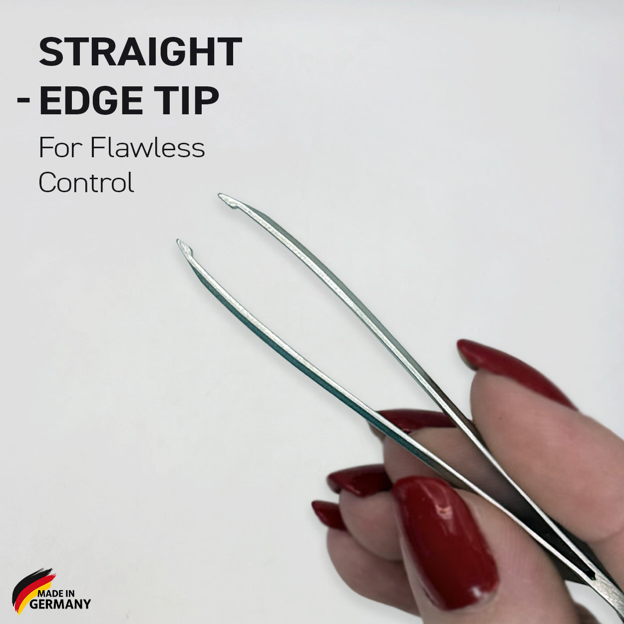 Kellermann 3 Swords Tweezers | Steel | Straight-Edged for Plucking | 7.5cm