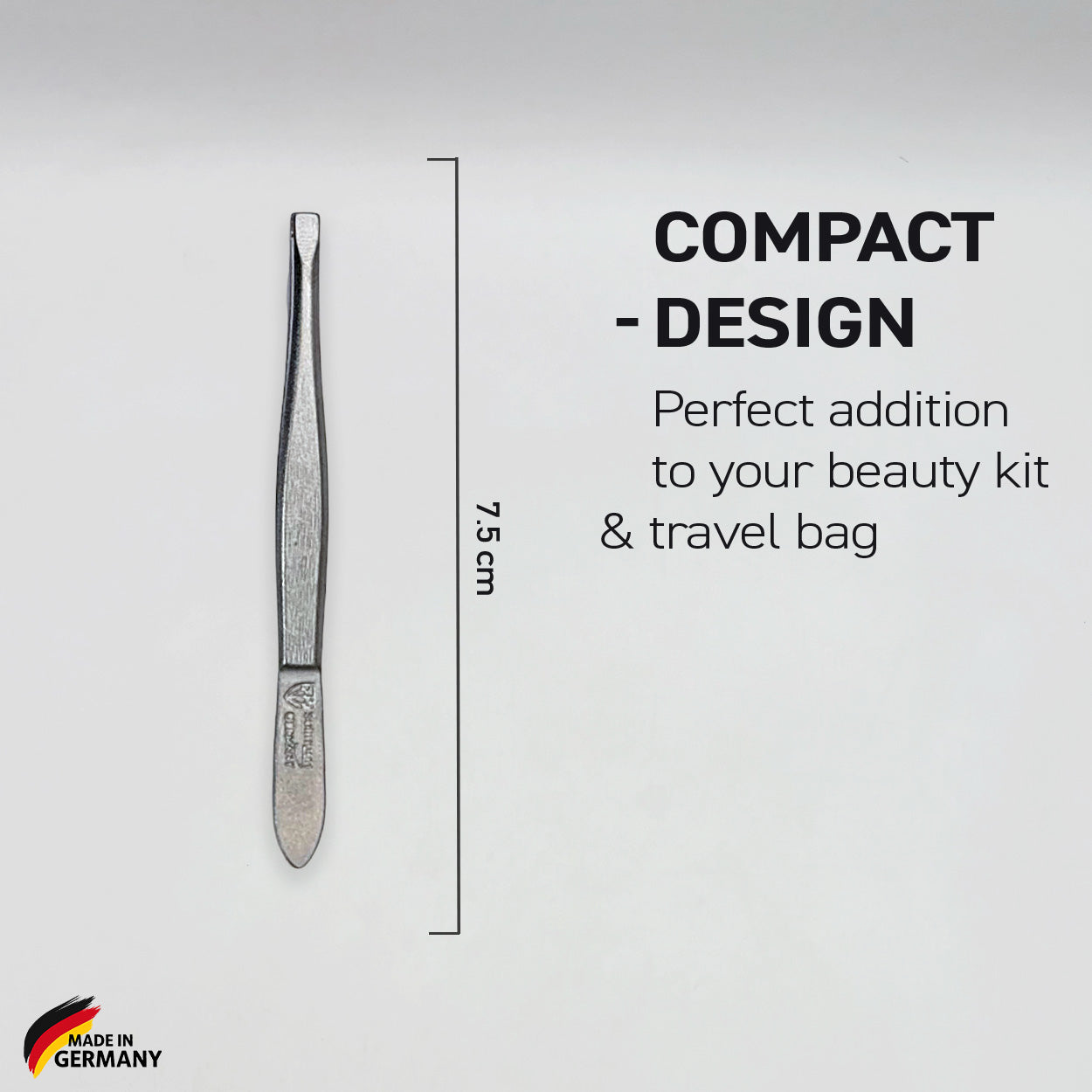 Kellermann 3 Swords Tweezers | Steel | Straight-Edged for Plucking | 7.5cm