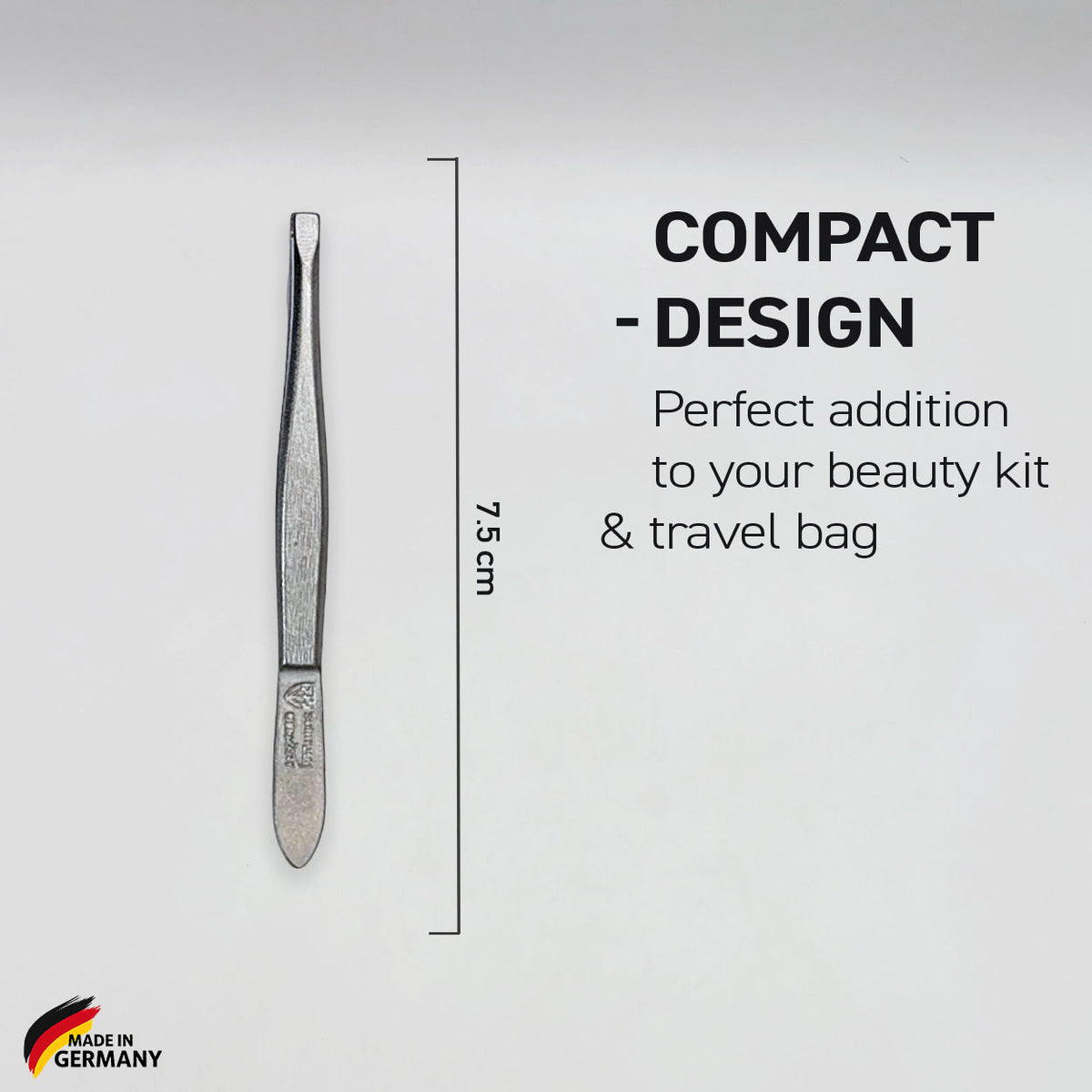 Kellermann 3 Swords Tweezers | Steel | Straight-Edged for Plucking | 7.5cm