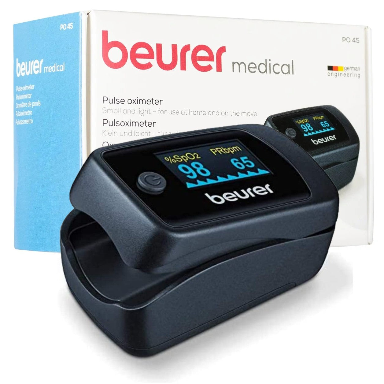 Beurer Germany PO 45 Pulse Oximeter: Oxygen Saturation, Pulse Rate, Perfusion Index