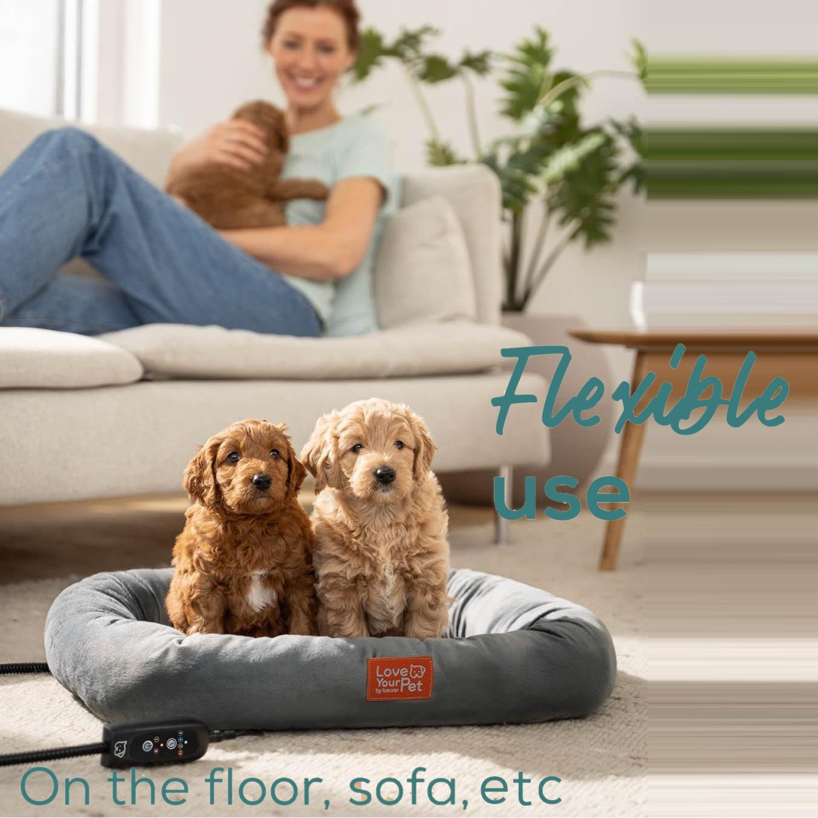 Love Your Pet by Beurer KIRA Heated Pet Bed for Dogs & Cats 58x50x10cm