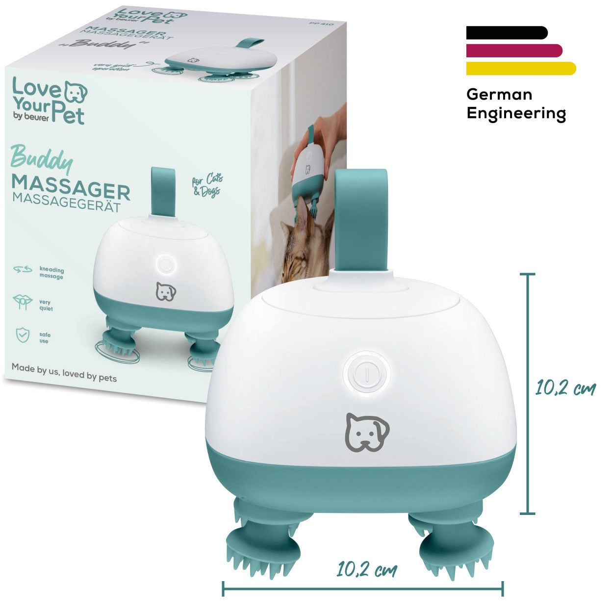 Beurer Massager for Dogs & Cats | Gentle Kneading Massage for Pets | Rechargeable | “Buddy”