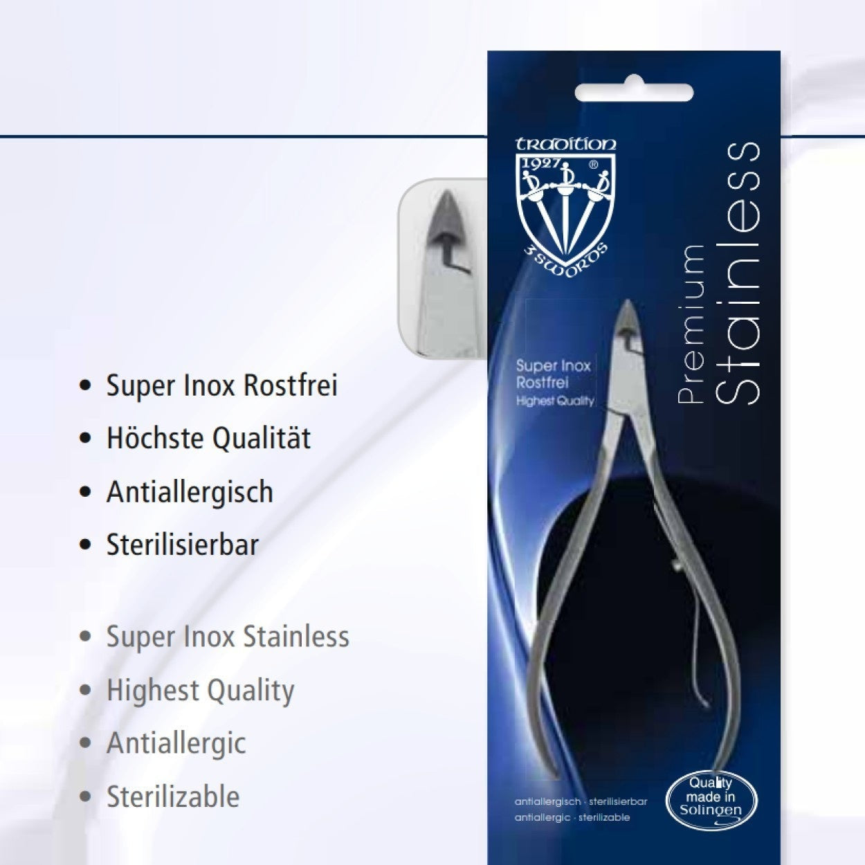 Kellermann 3 Swords Cuticle Nippers | PS 2537 | Handmade | Highest Quality Rust Free Inox Stainless-Steel