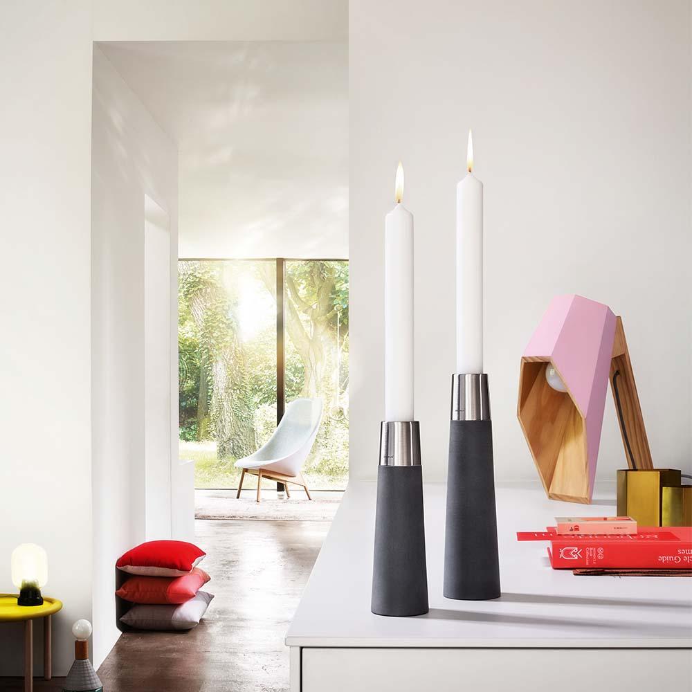 Blomus Candlestick With Candle, 25 cm Lumo